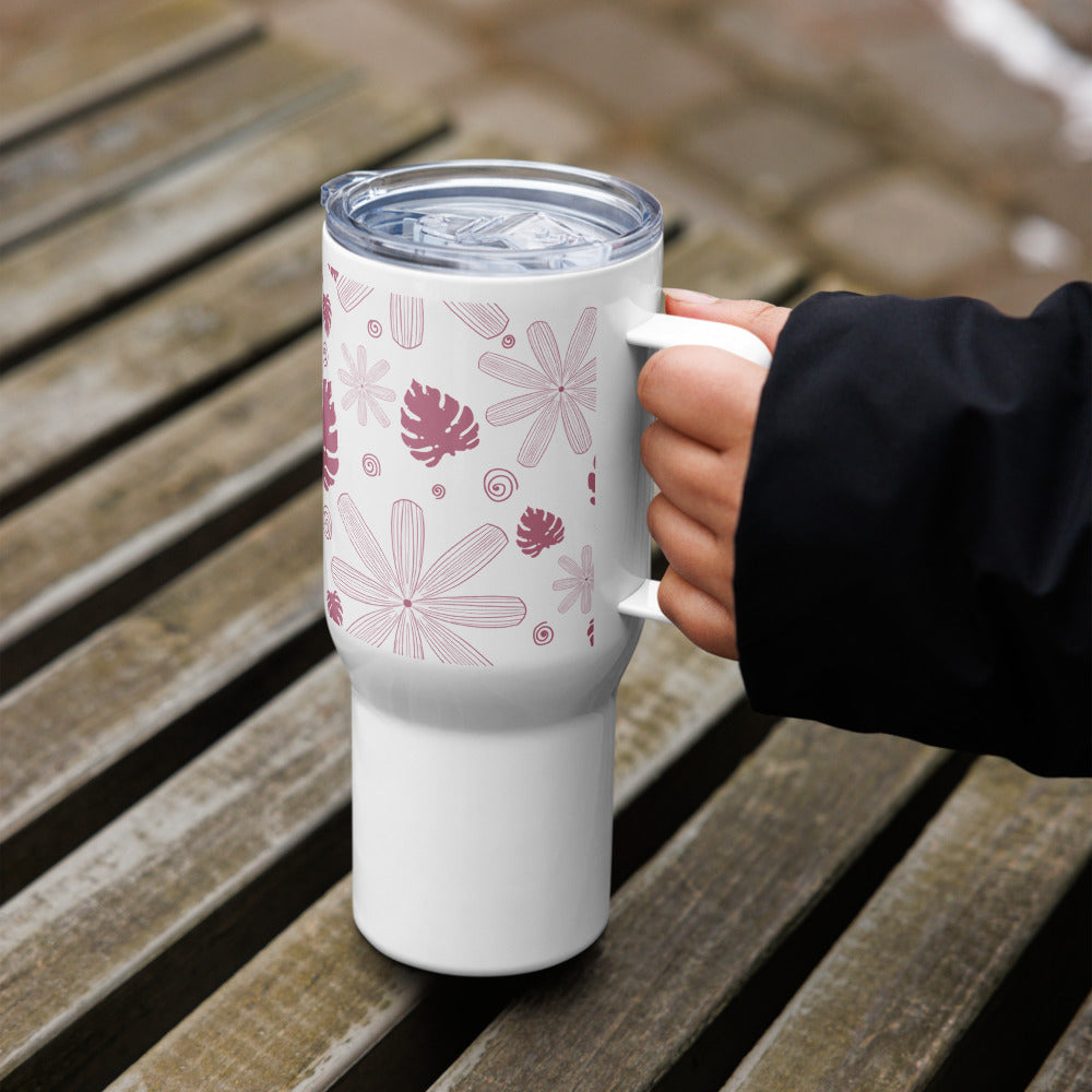 Bloom and Grow Travel mug with a handle