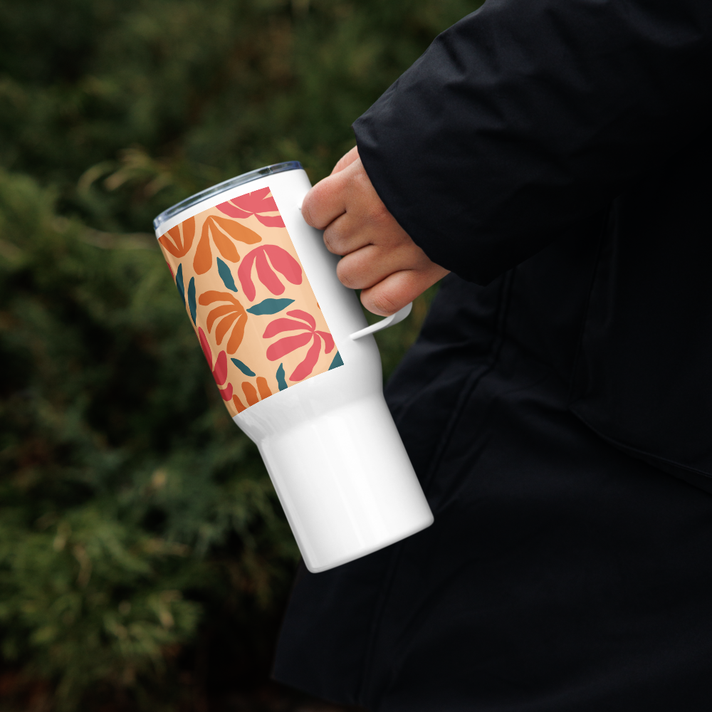 Tropical Radiance Travel mug with a handle