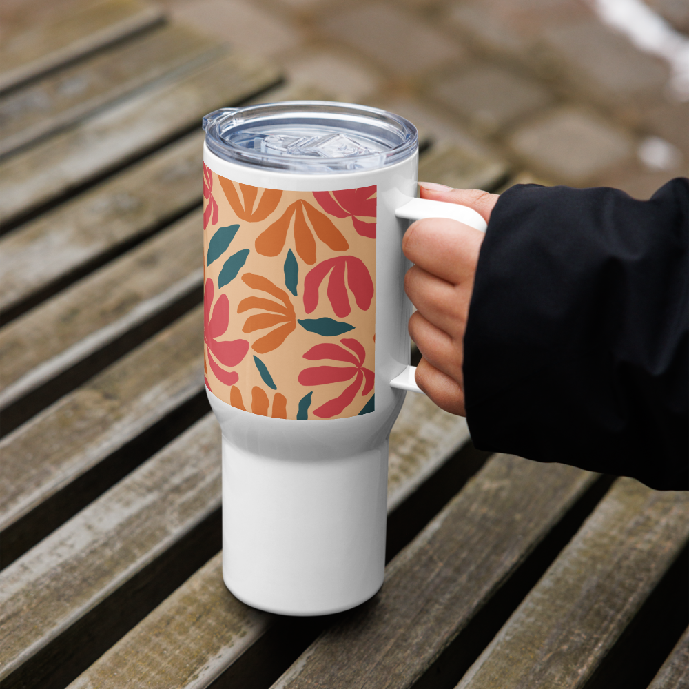 Tropical Radiance Travel mug with a handle