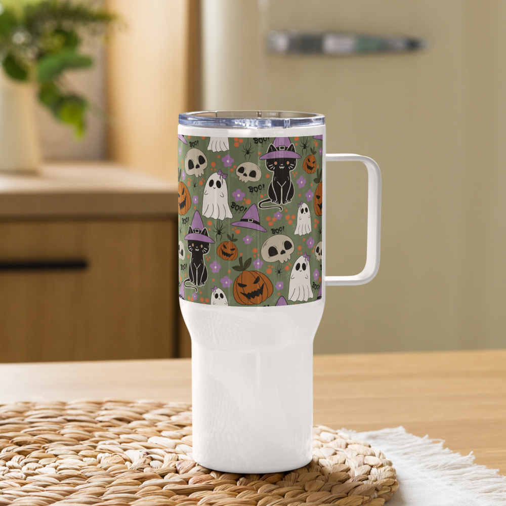 Halloween Vibe Travel mug with a handle