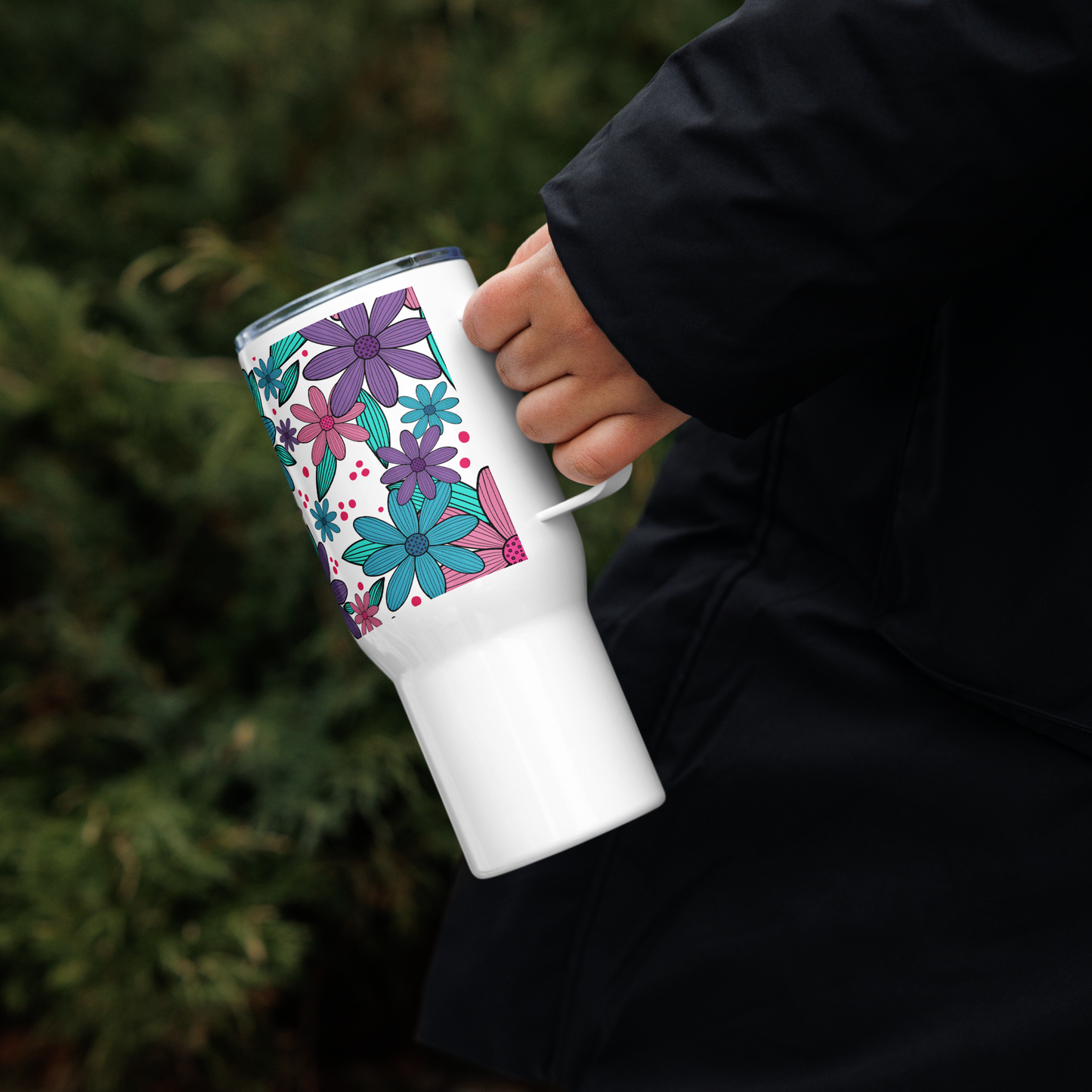 Botanical Arena Travel mug with a handle