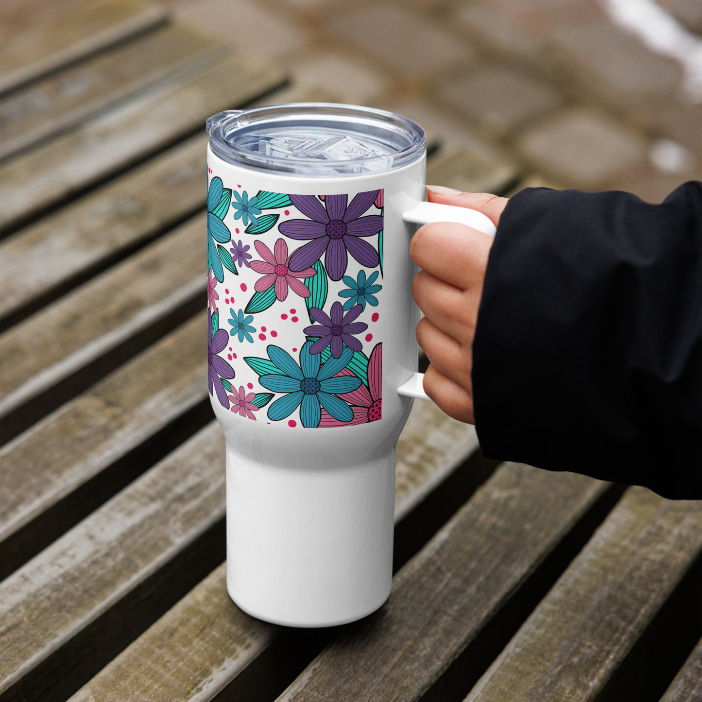 Botanical Arena Travel mug with a handle