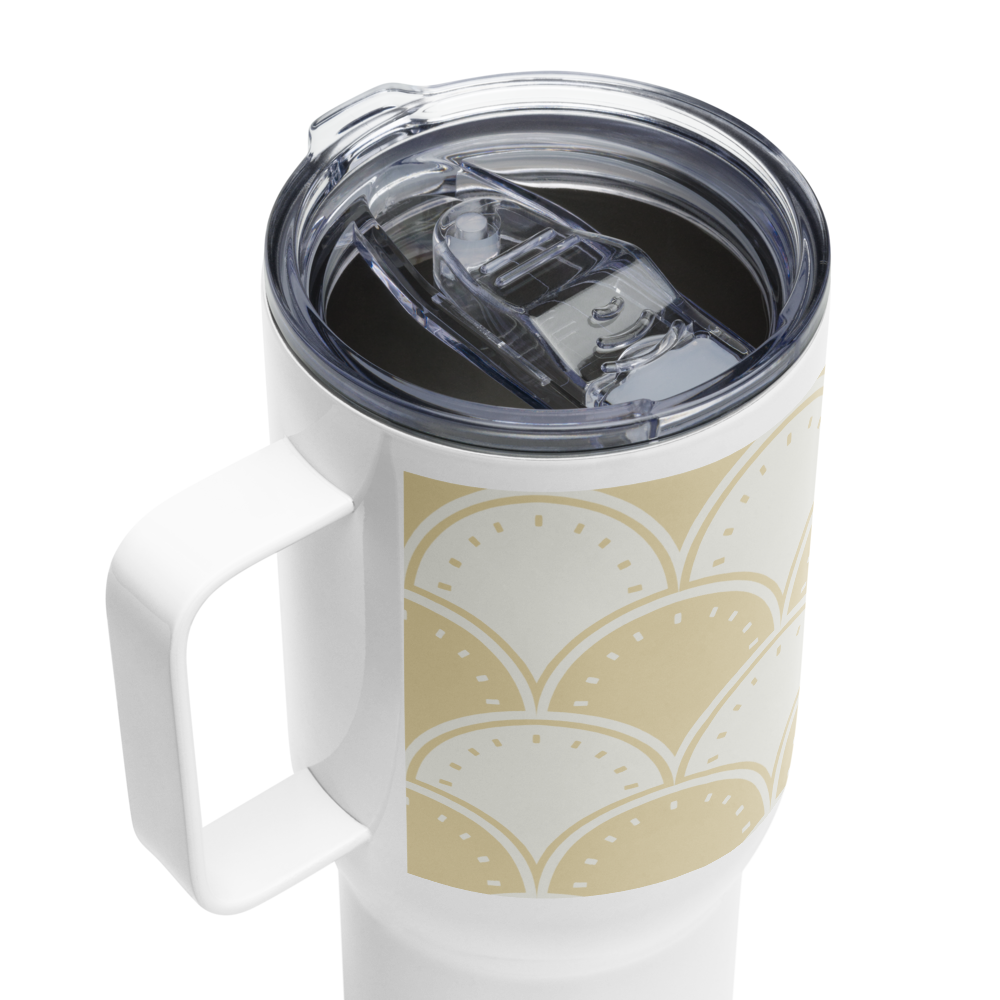 Ocean's Yellow Waves Travel mug with a handle