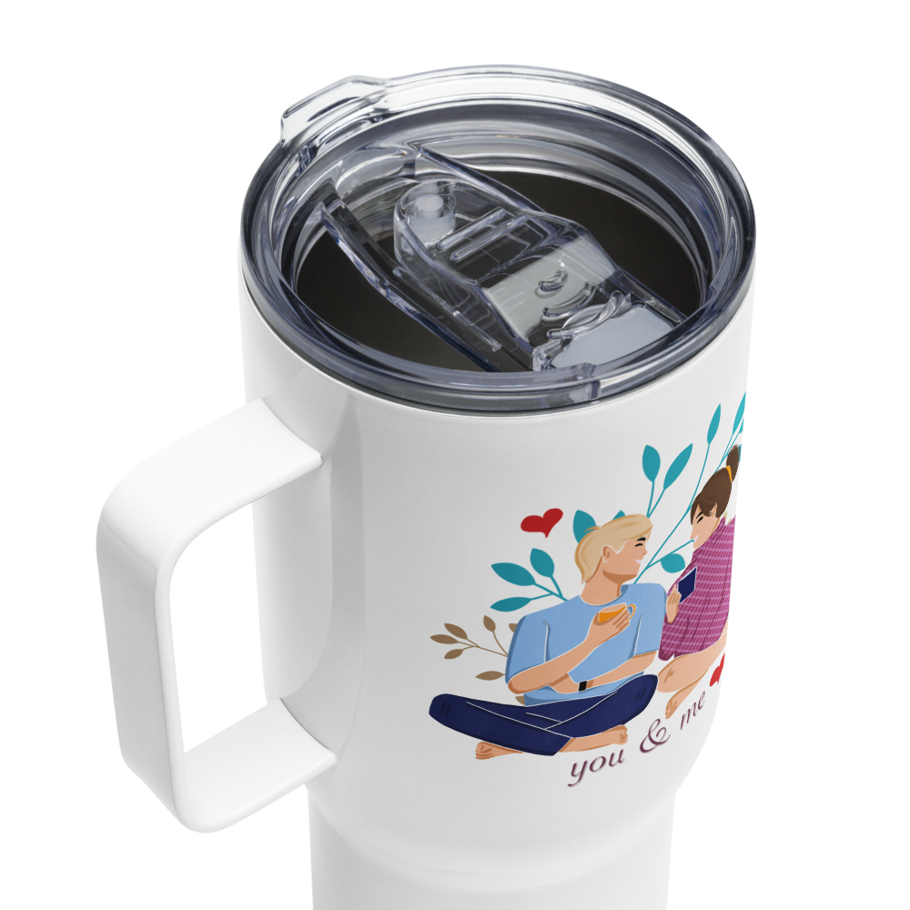 You & Me Travel mug with a handle