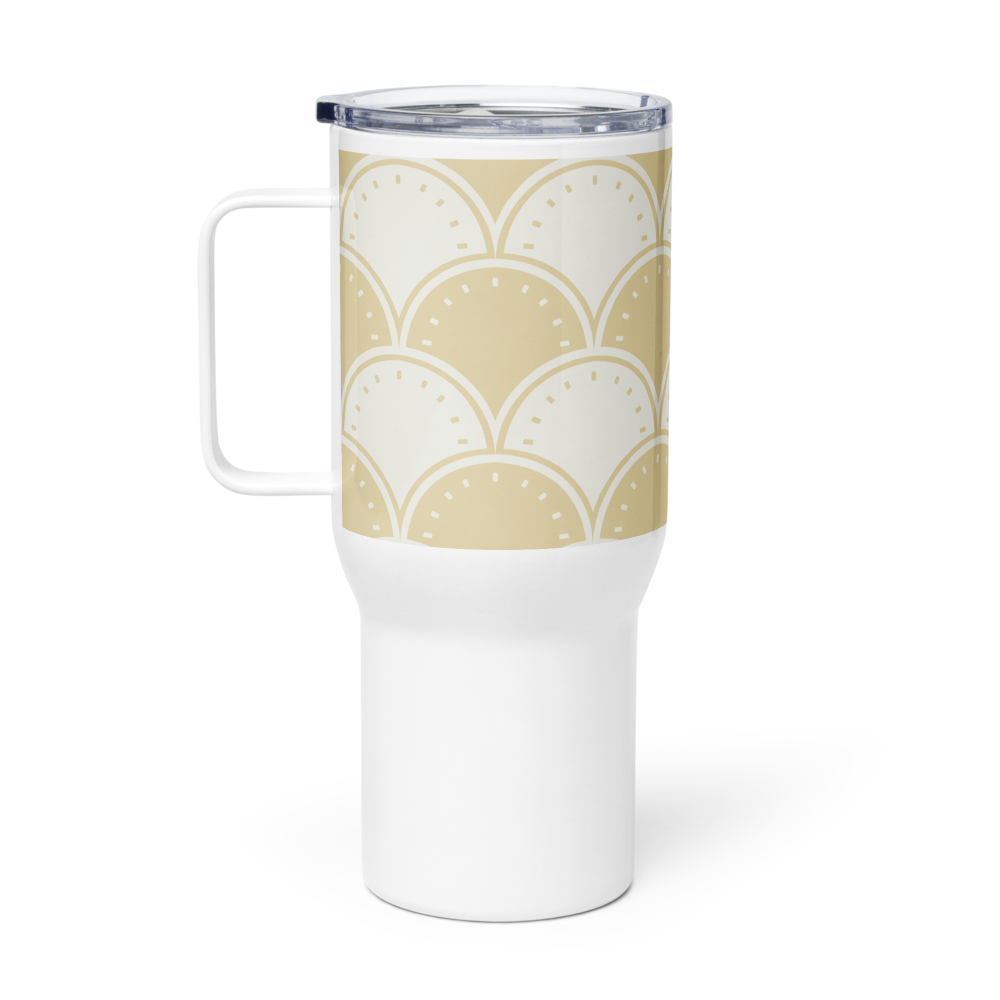 Ocean's Yellow Waves Travel mug with a handle