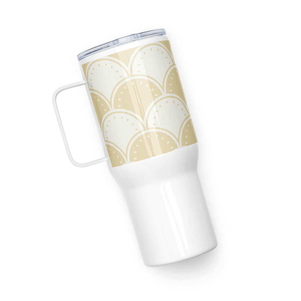 Ocean's Yellow Waves Travel mug with a handle