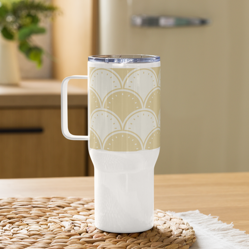 Ocean's Yellow Waves Travel mug with a handle