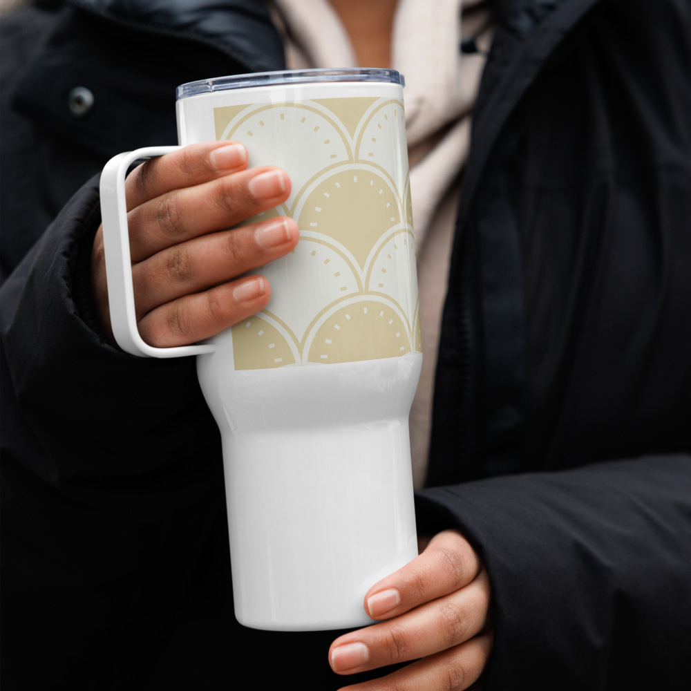 Ocean's Yellow Waves Travel mug with a handle