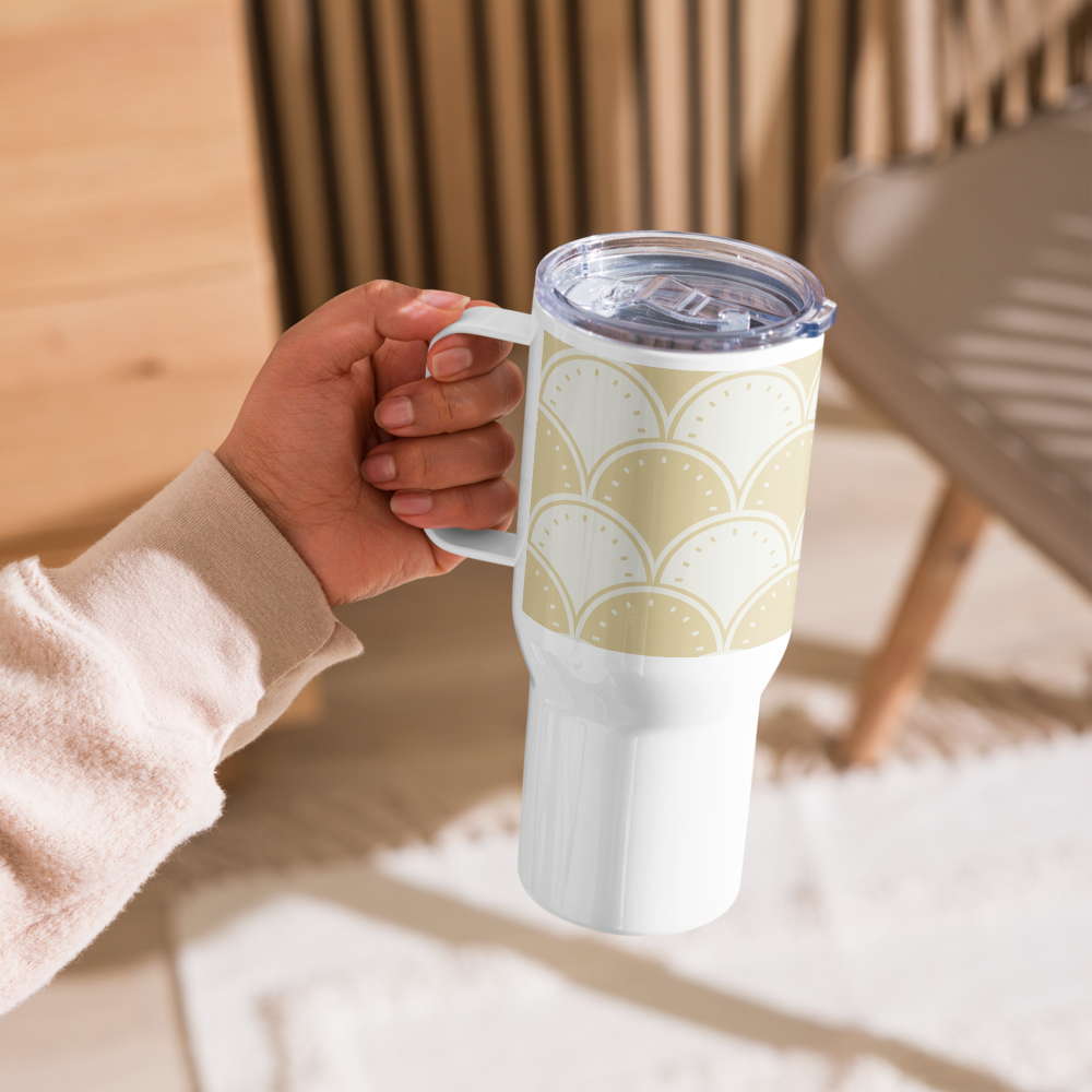 Ocean's Yellow Waves Travel mug with a handle