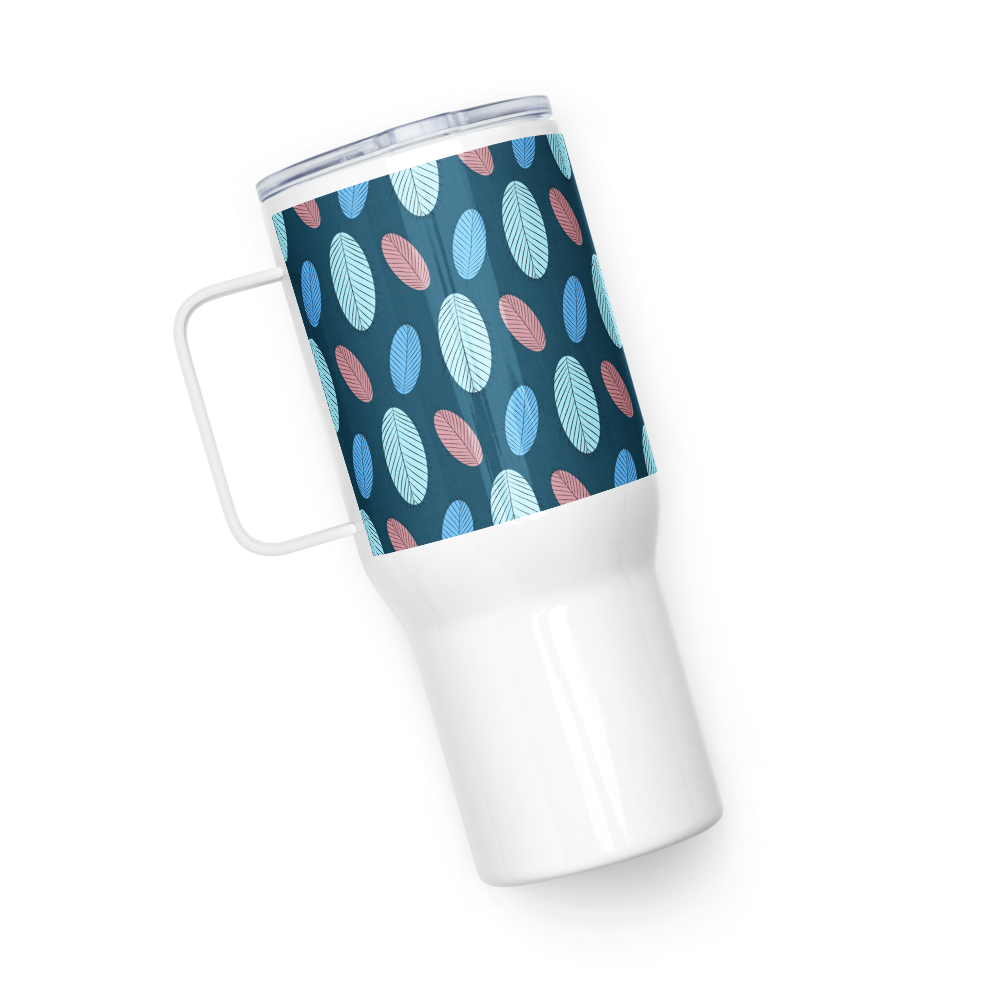 Nature's Leaves Travel mug with a handle