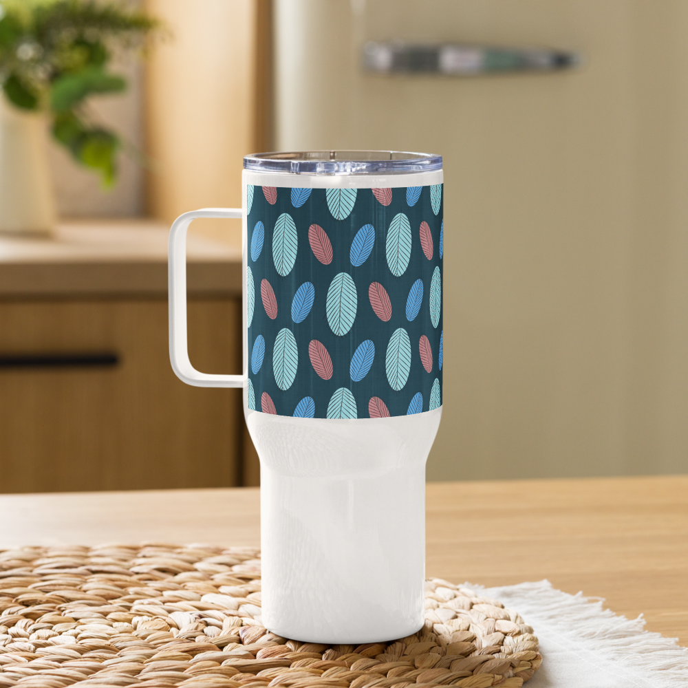 Nature's Leaves Travel mug with a handle