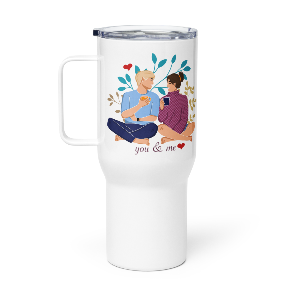 You & Me Travel mug with a handle