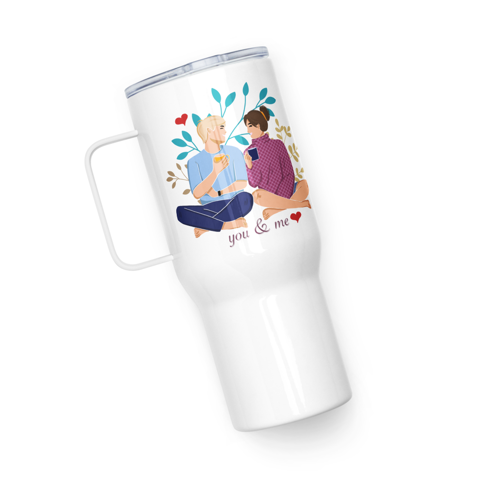 You & Me Travel mug with a handle