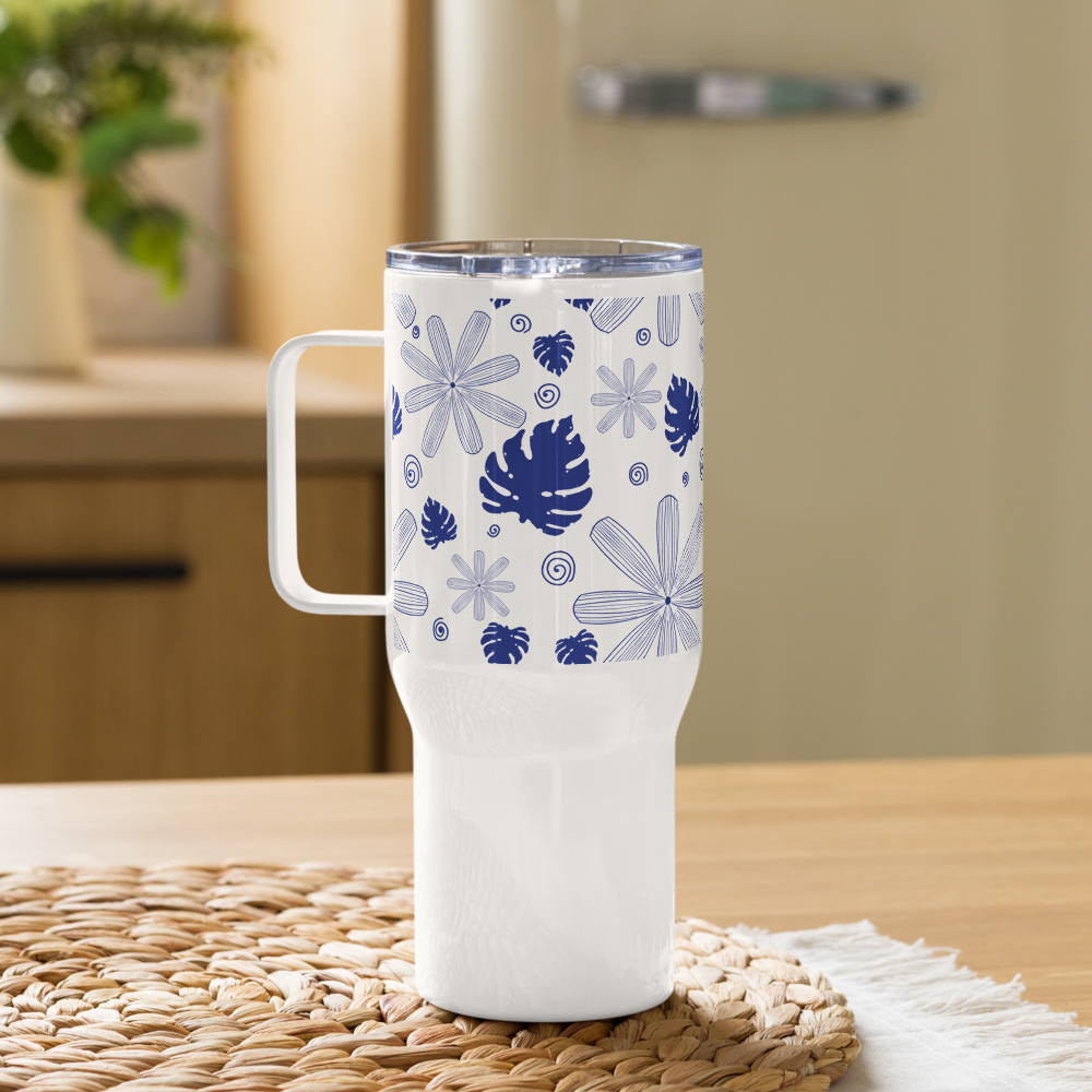 Bloom and Grow Travel mug with a handle