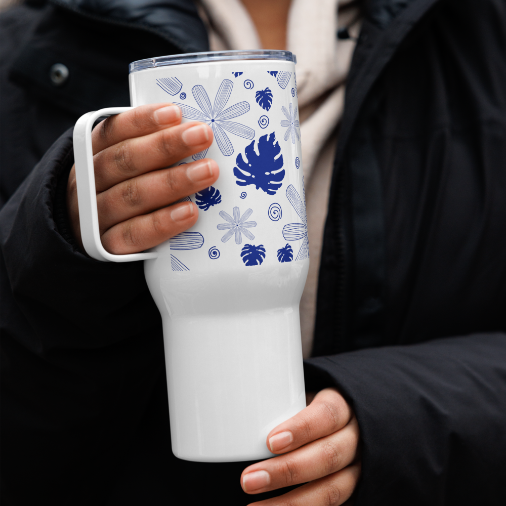 Bloom and Grow Travel mug with a handle