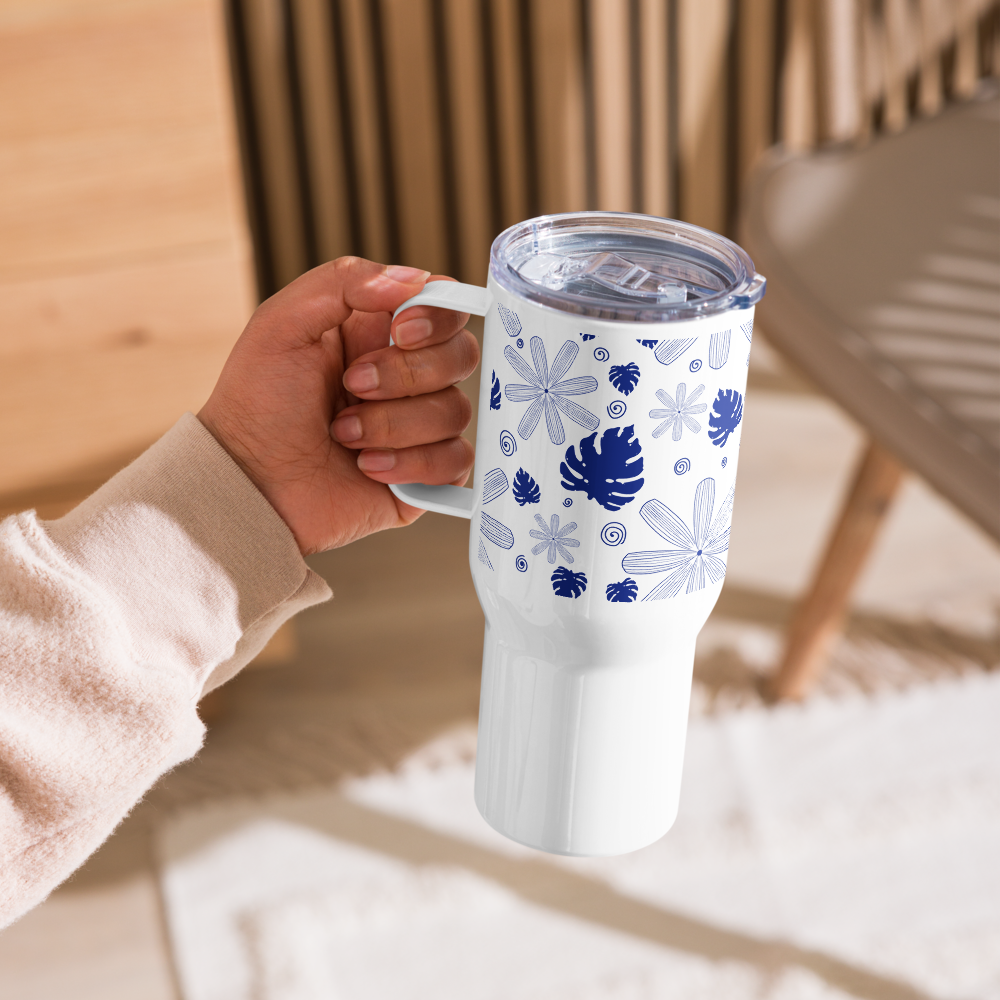 Bloom and Grow Travel mug with a handle