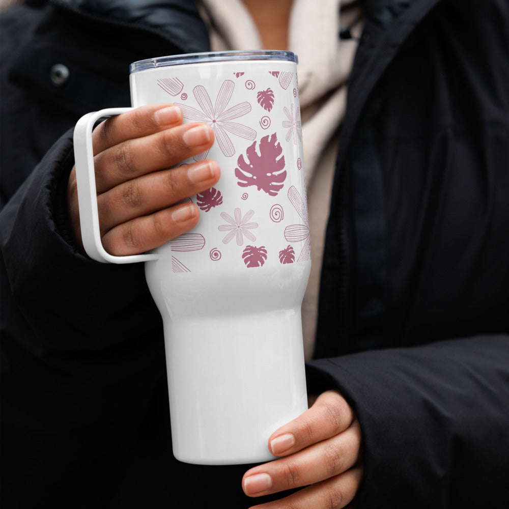 Bloom and Grow Travel mug with a handle