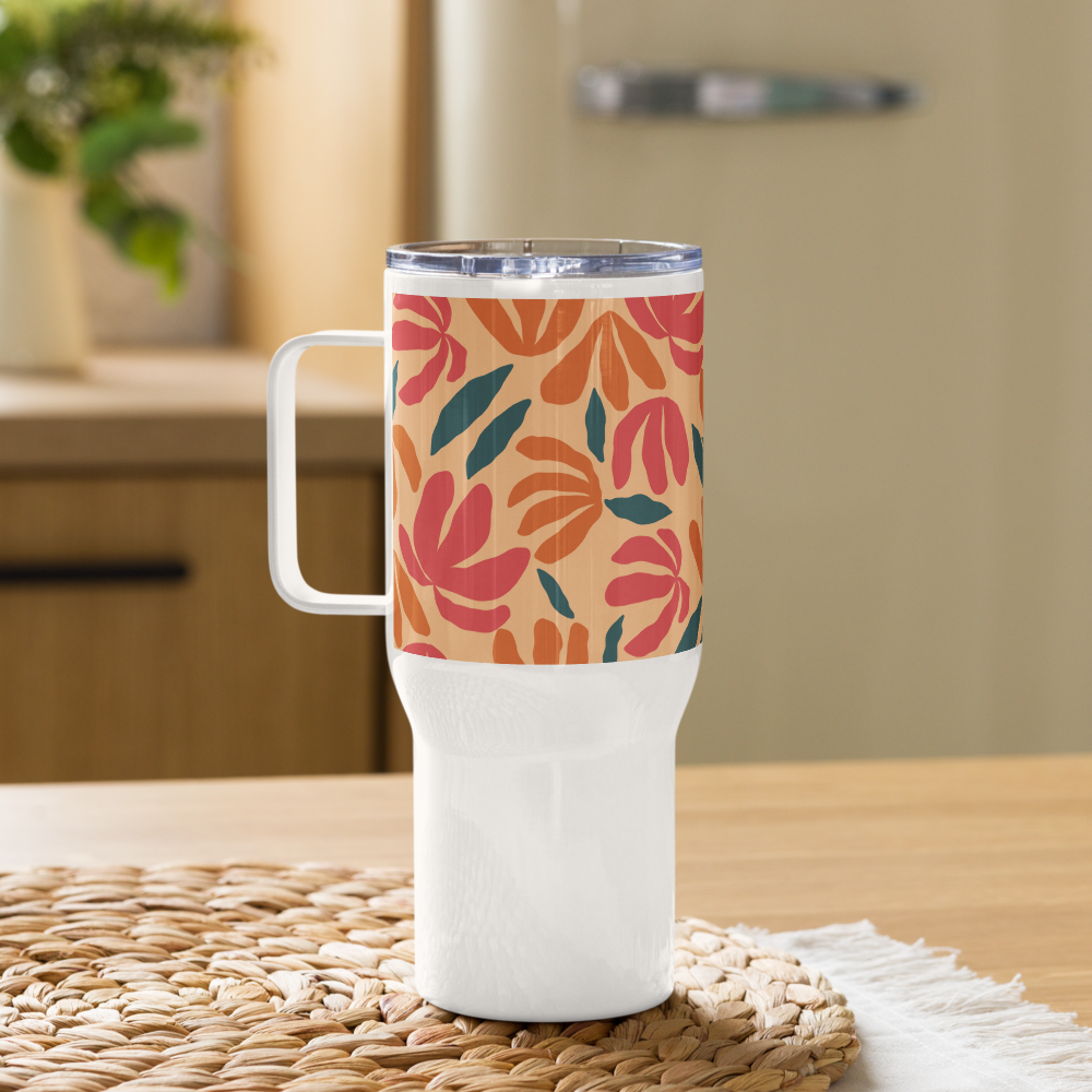 Tropical Radiance Travel mug with a handle