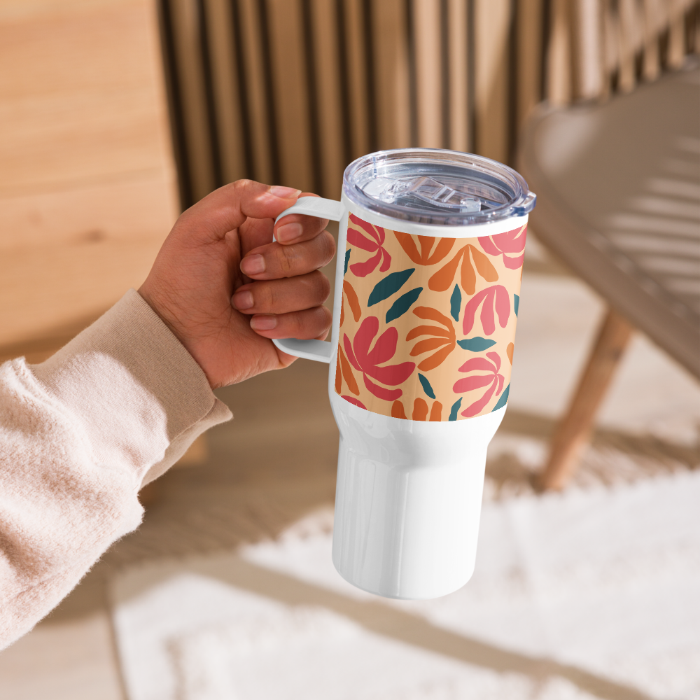 Tropical Radiance Travel mug with a handle