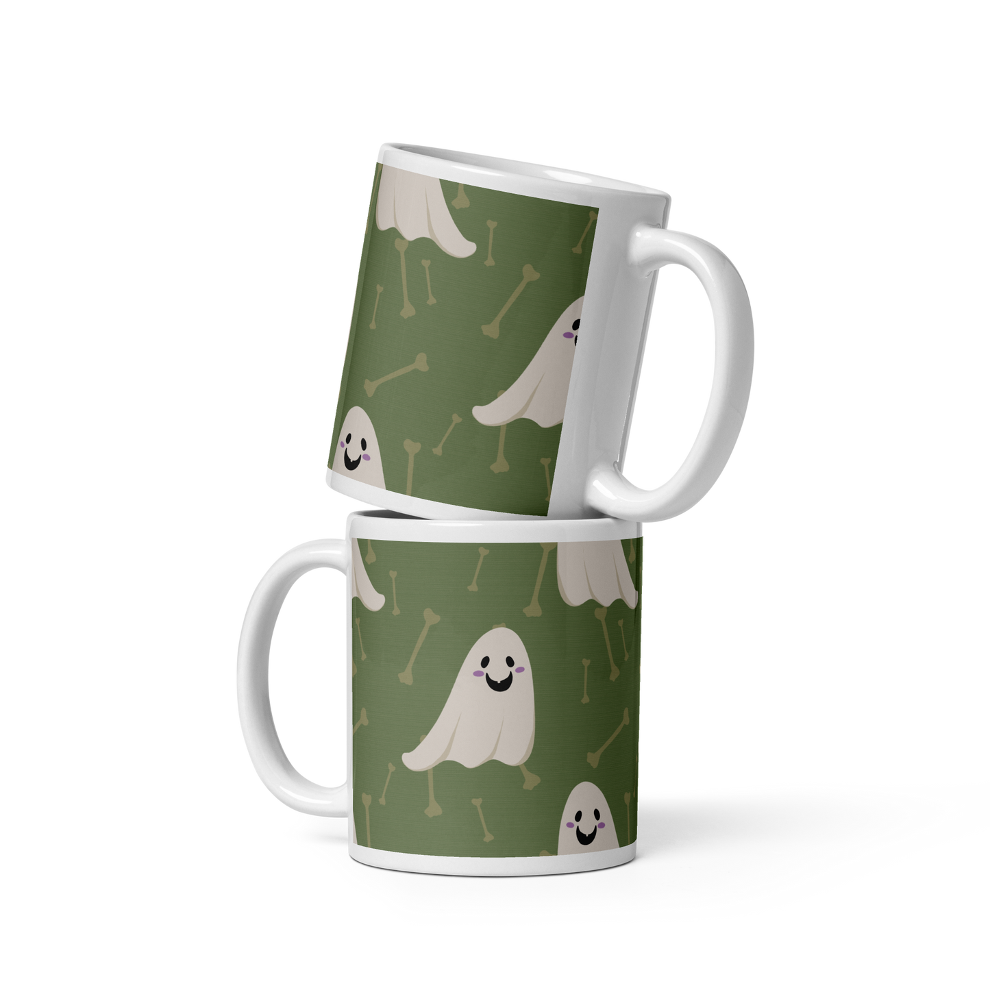 Halloween Ghosts - White glossy mug