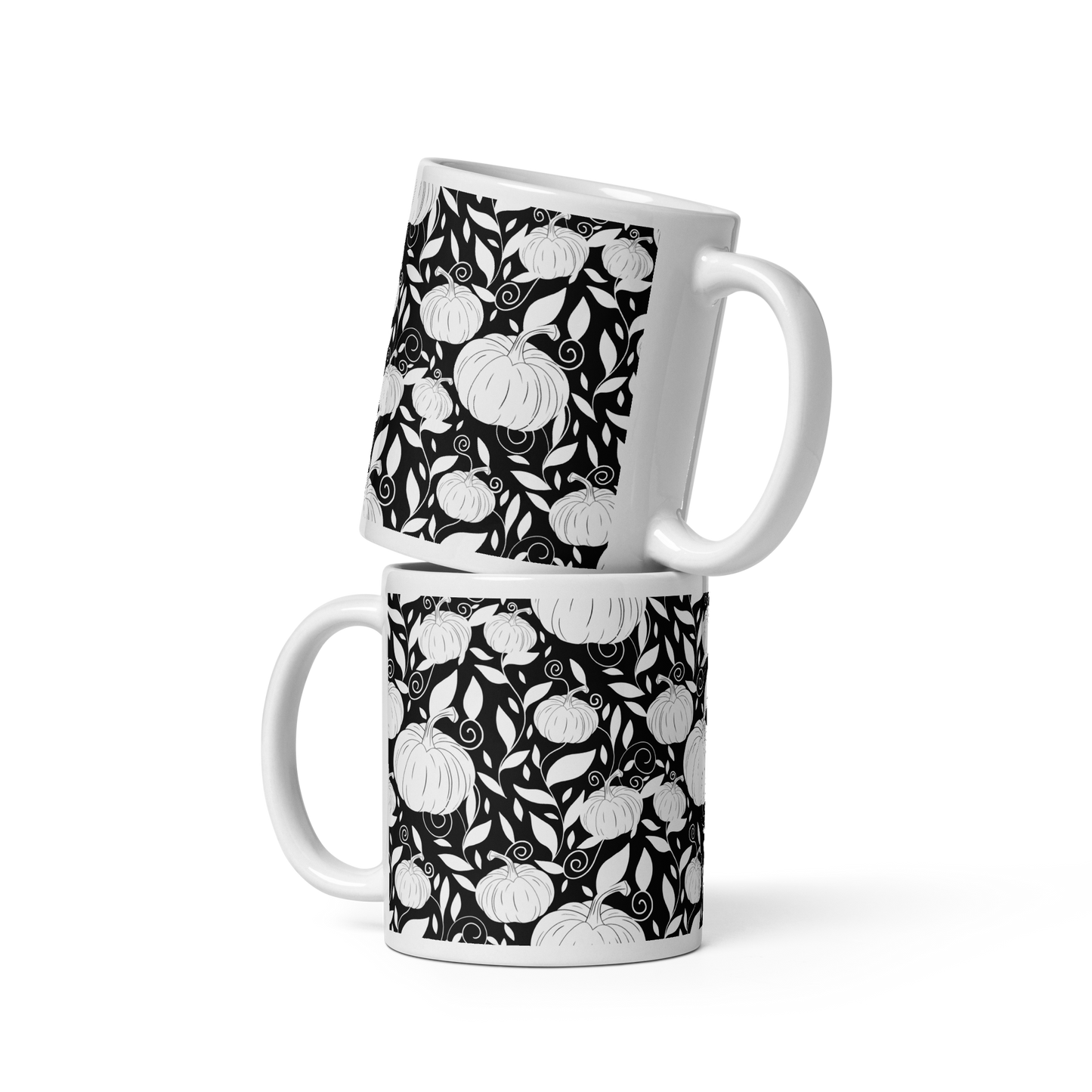 Halloween Pumpkins White glossy mug