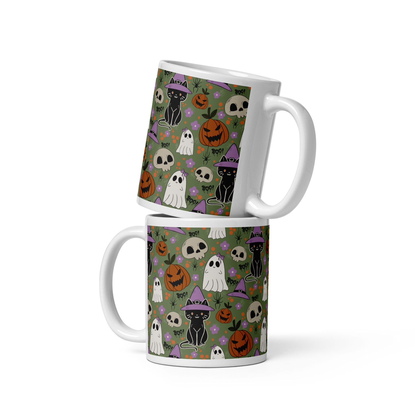 Halloween Vibe White glossy mug