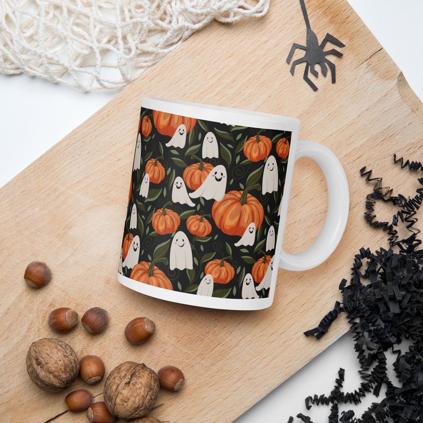 Halloween Pumpkins - Colourful White glossy mug