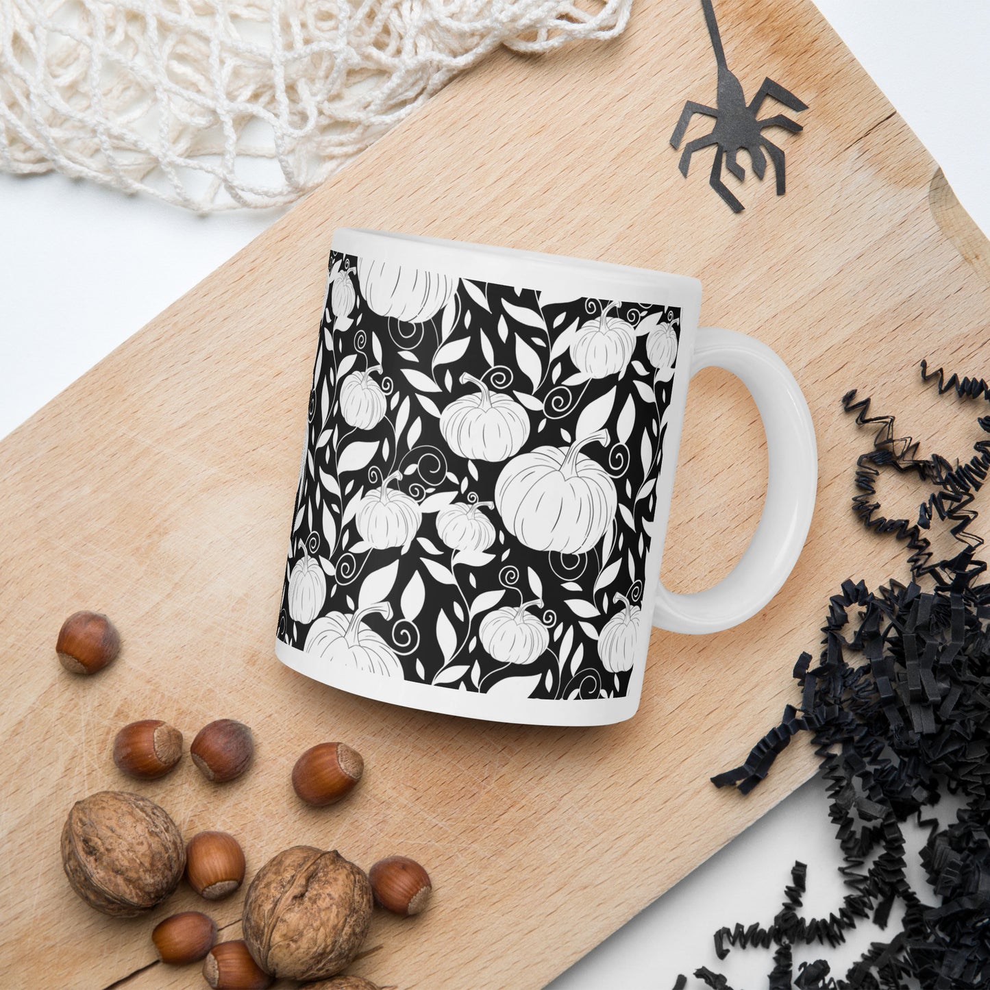 Halloween Pumpkins White glossy mug