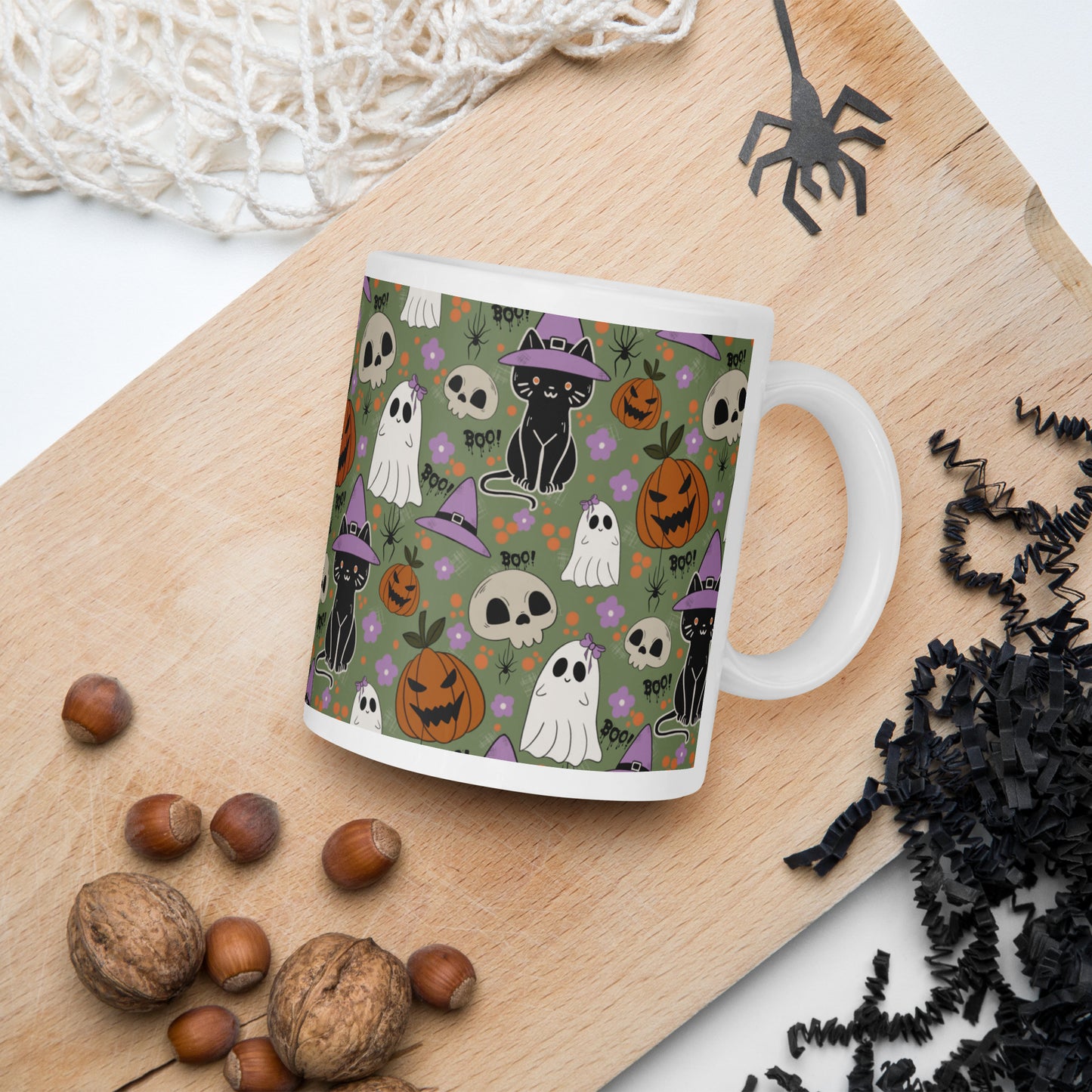 Halloween Vibe White glossy mug