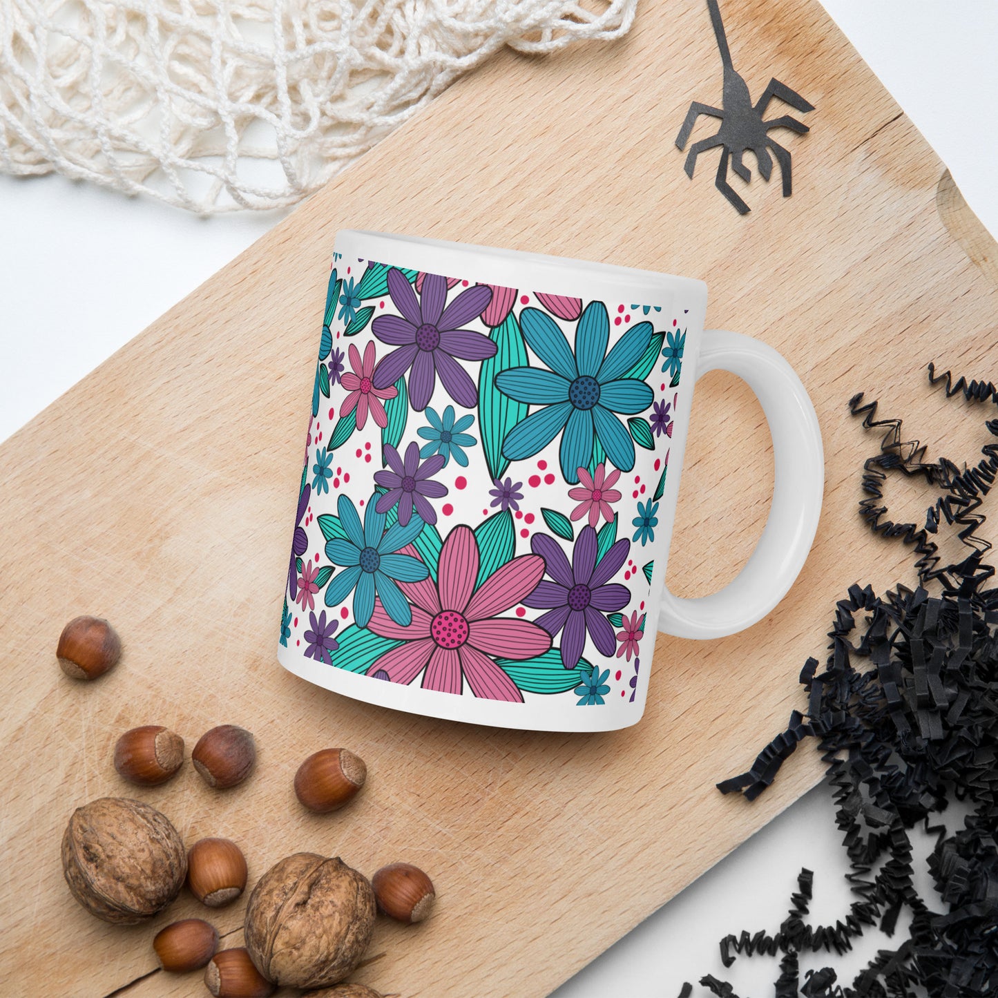 Botanical Arena White glossy mug