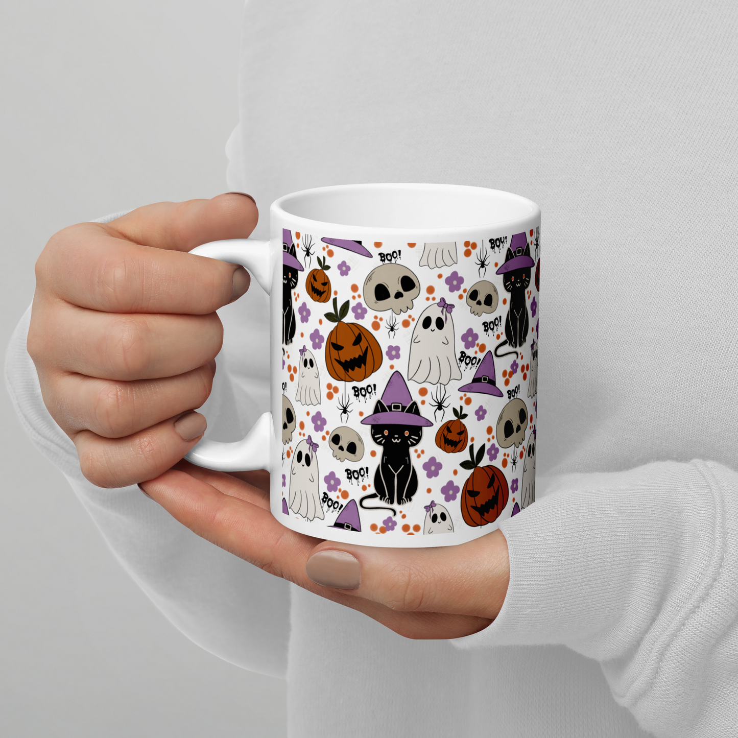 Halloween Vibe White glossy mug