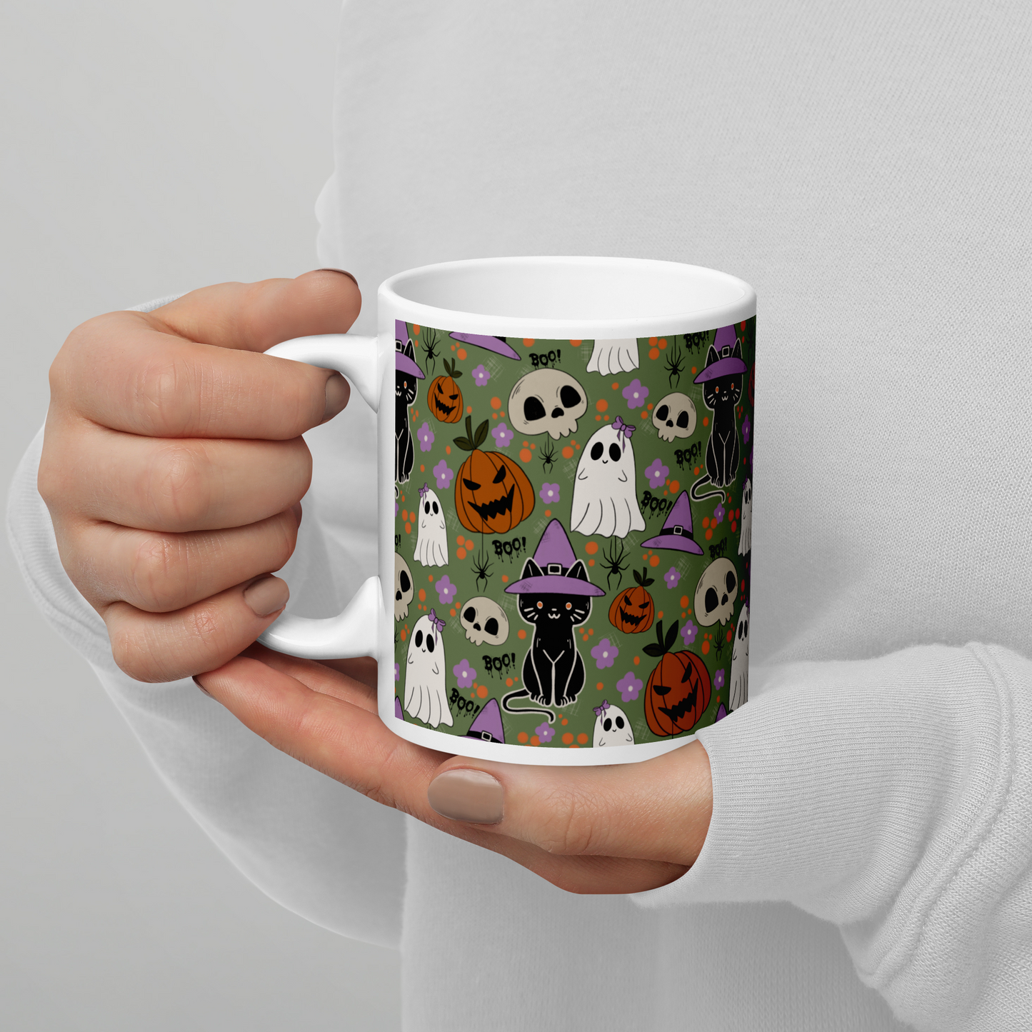 Halloween Vibe White glossy mug