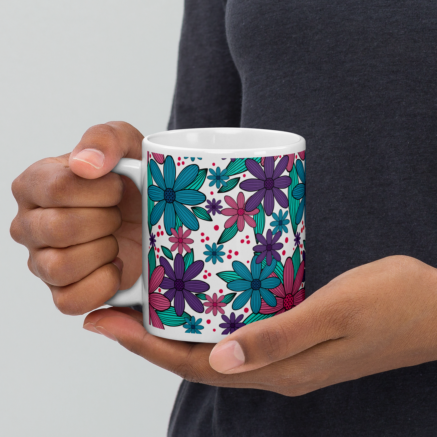 Botanical Arena White glossy mug