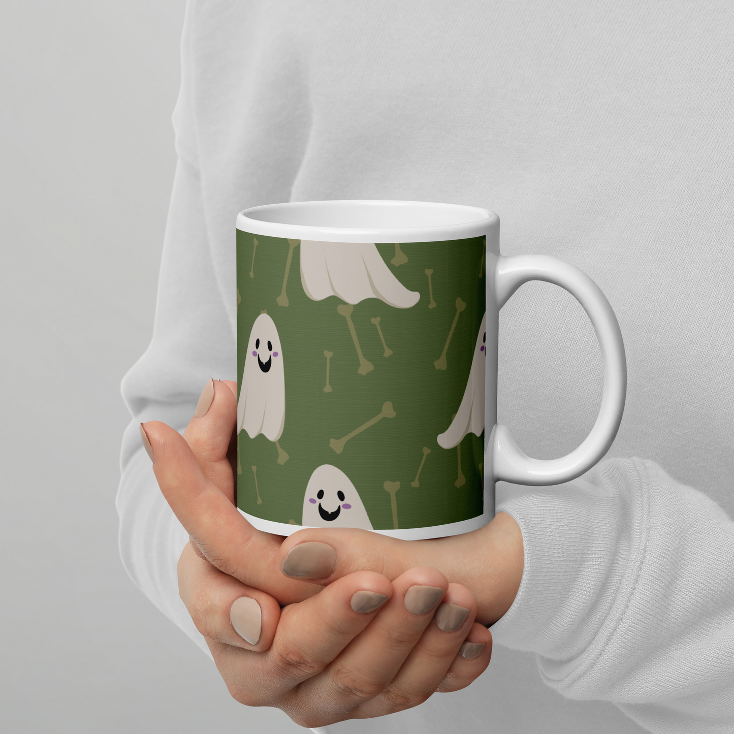 Halloween Ghosts - White glossy mug