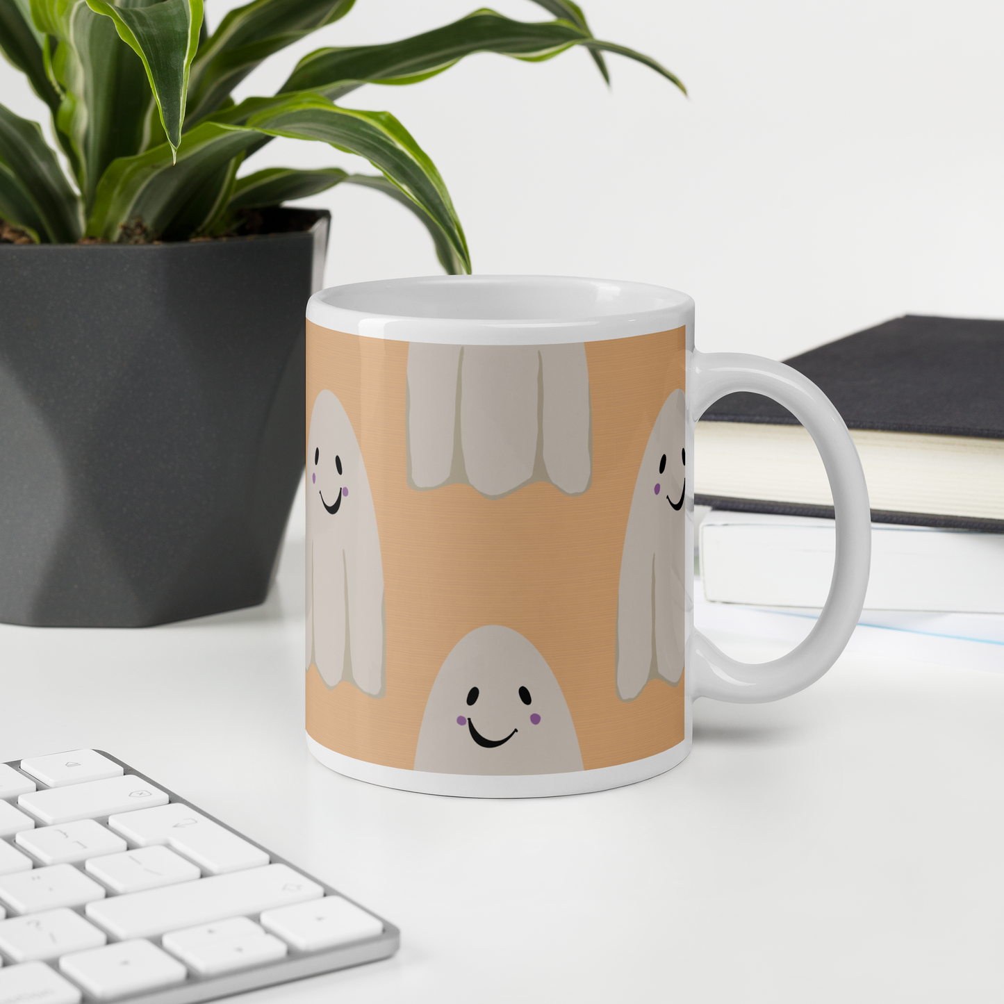 Halloween Ghosts - White glossy mug