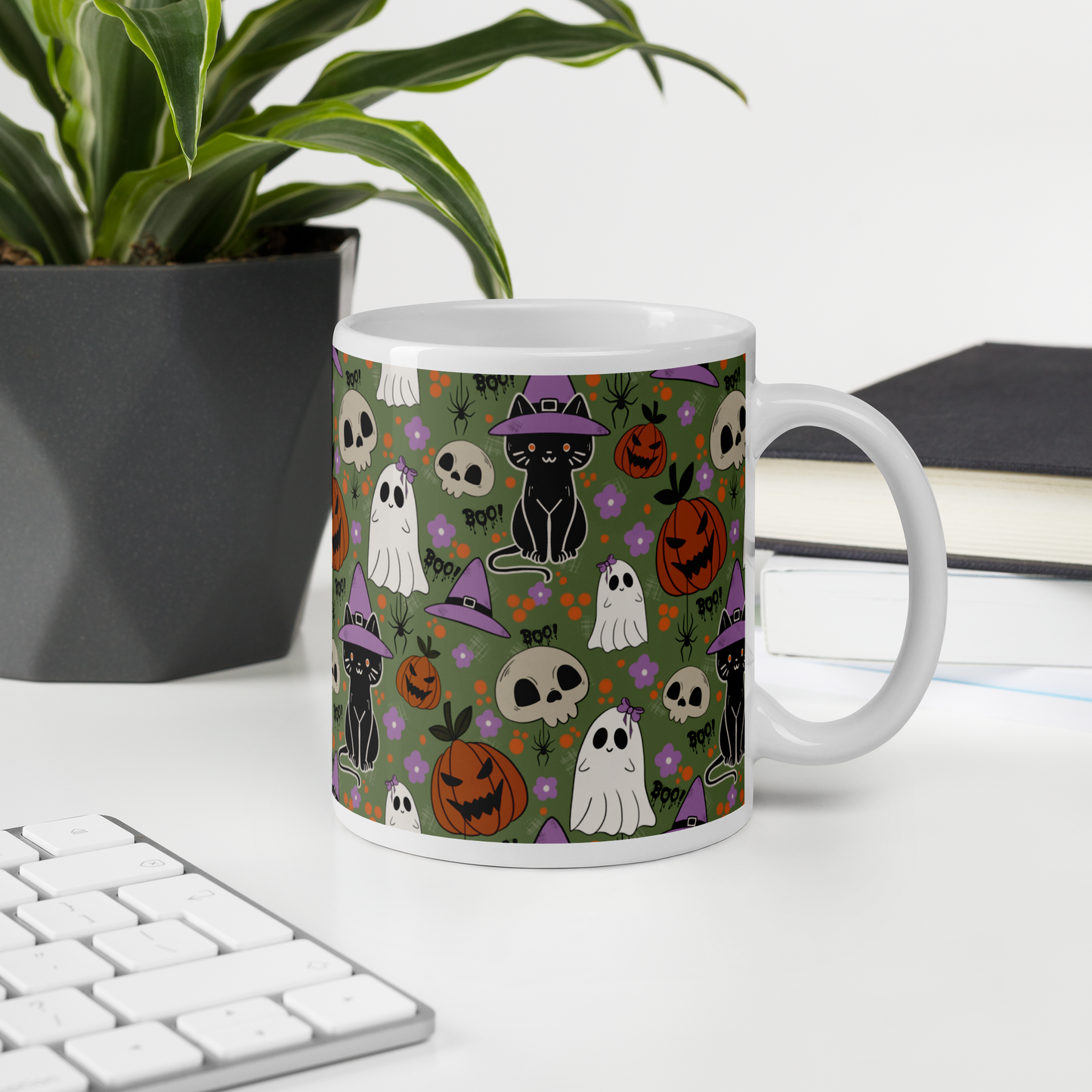 Halloween Vibe White glossy mug