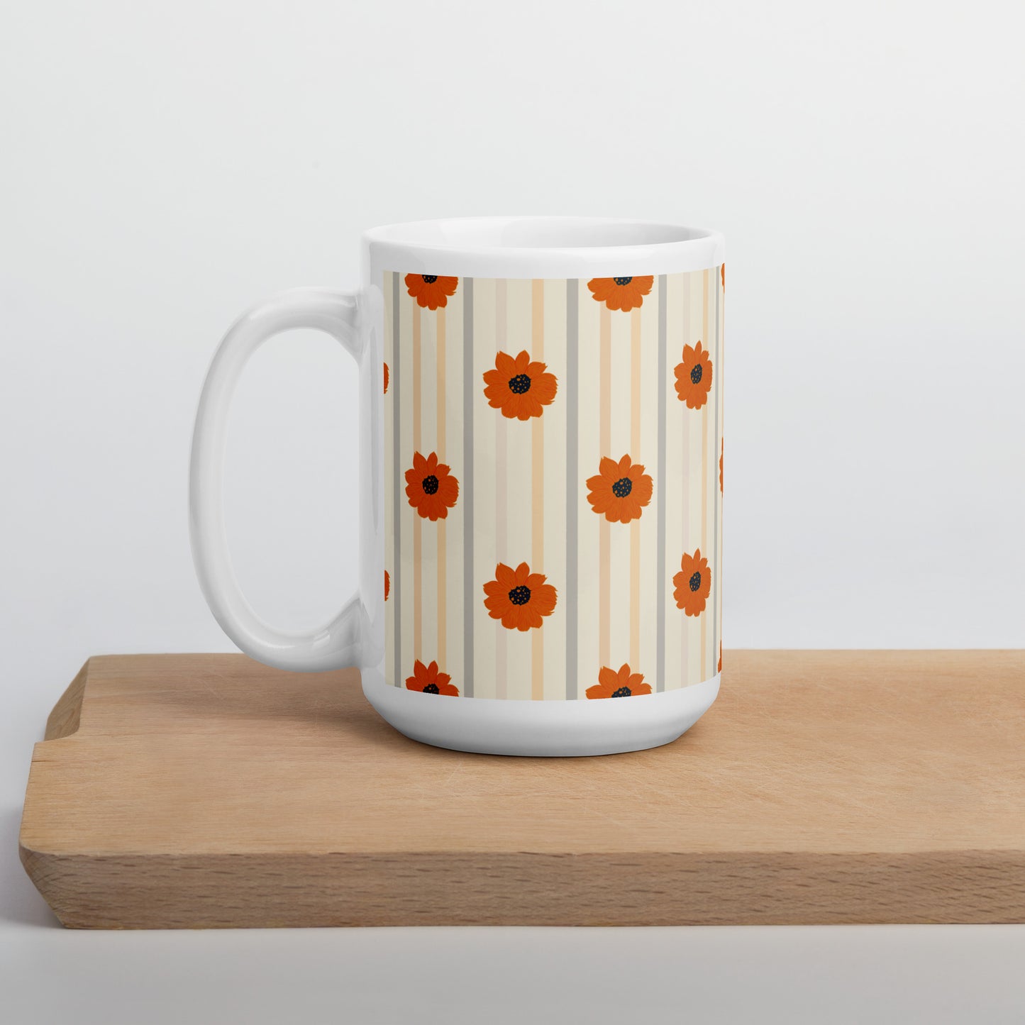 Golden Sunflower White glossy mug