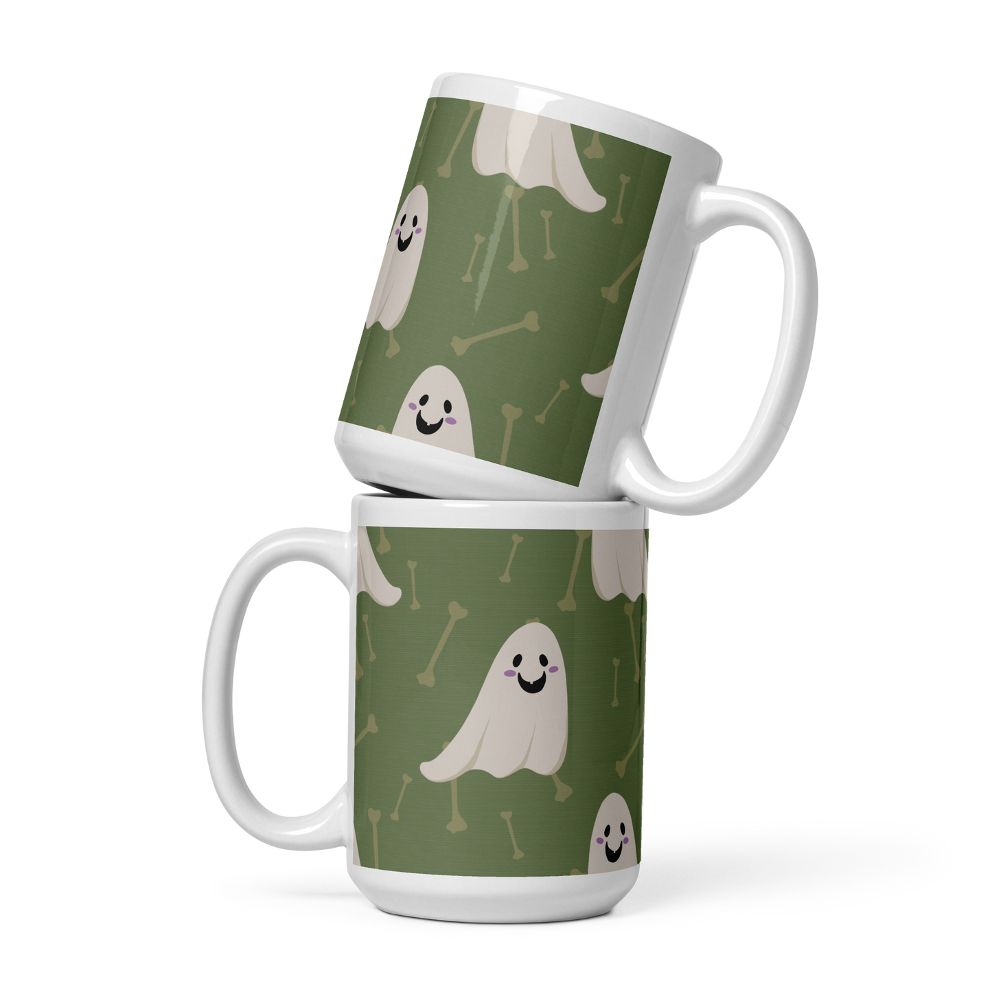 Halloween Ghosts - White glossy mug