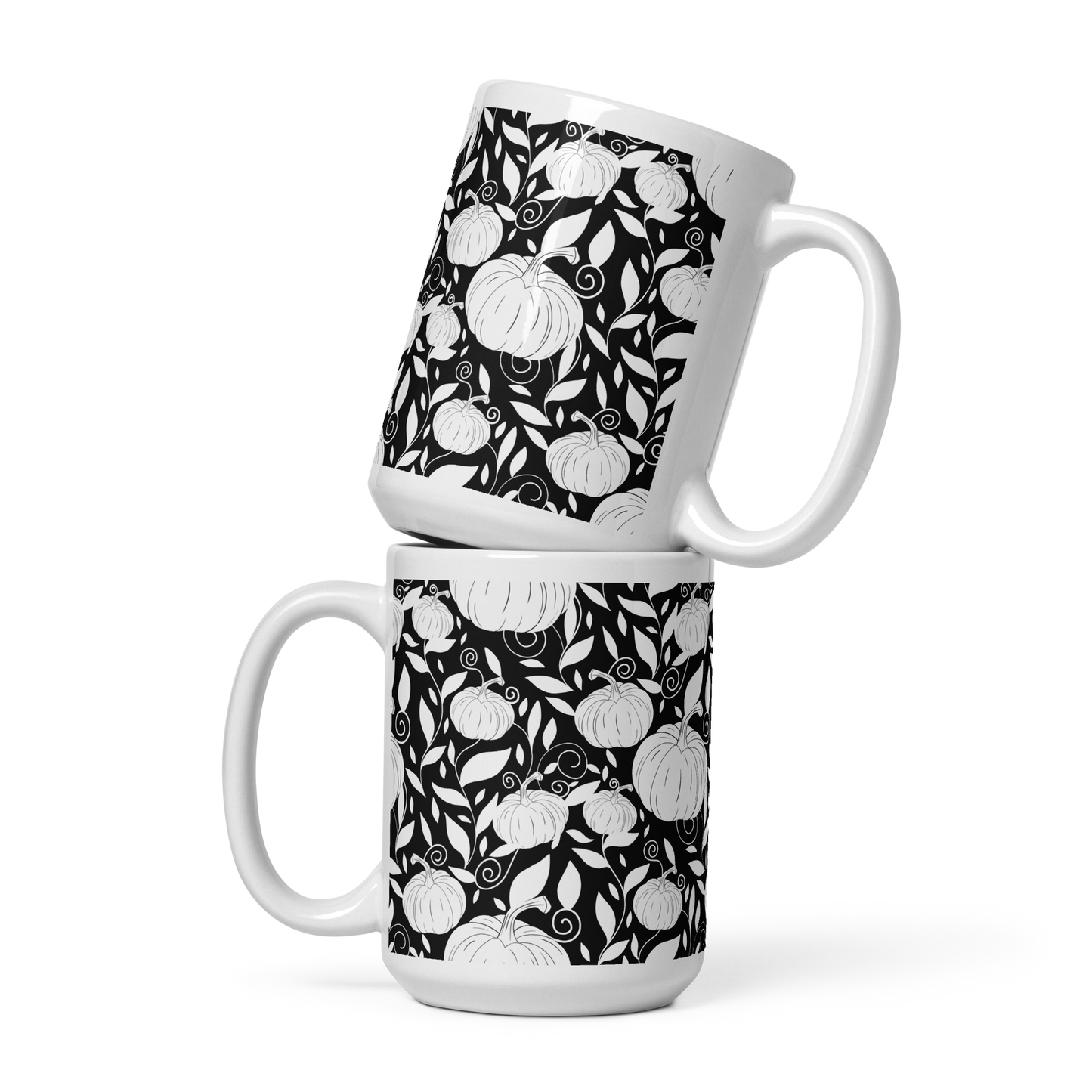 Halloween Pumpkins White glossy mug