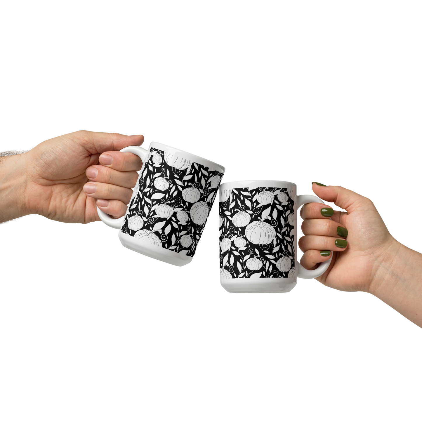 Halloween Pumpkins White glossy mug