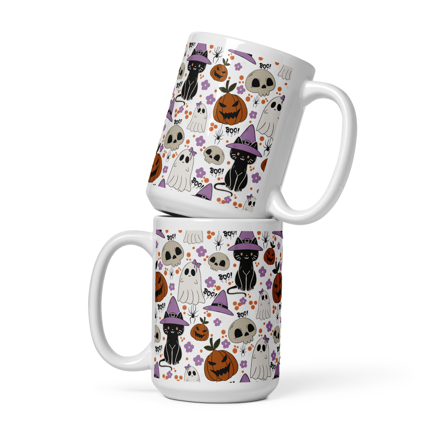 Halloween Vibe White glossy mug