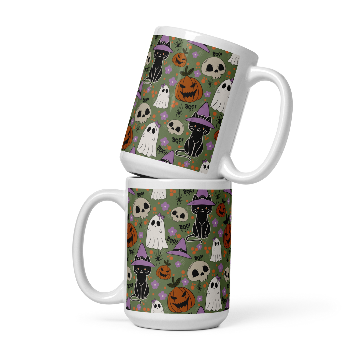 Halloween Vibe White glossy mug