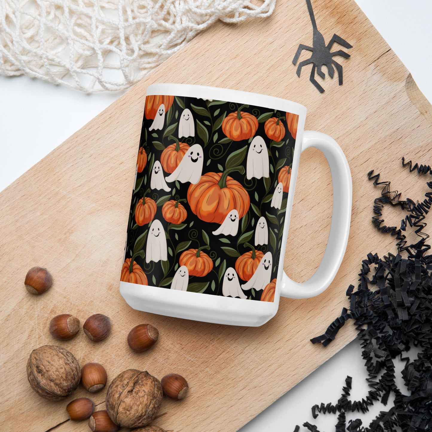 Halloween Pumpkins - Colourful White glossy mug