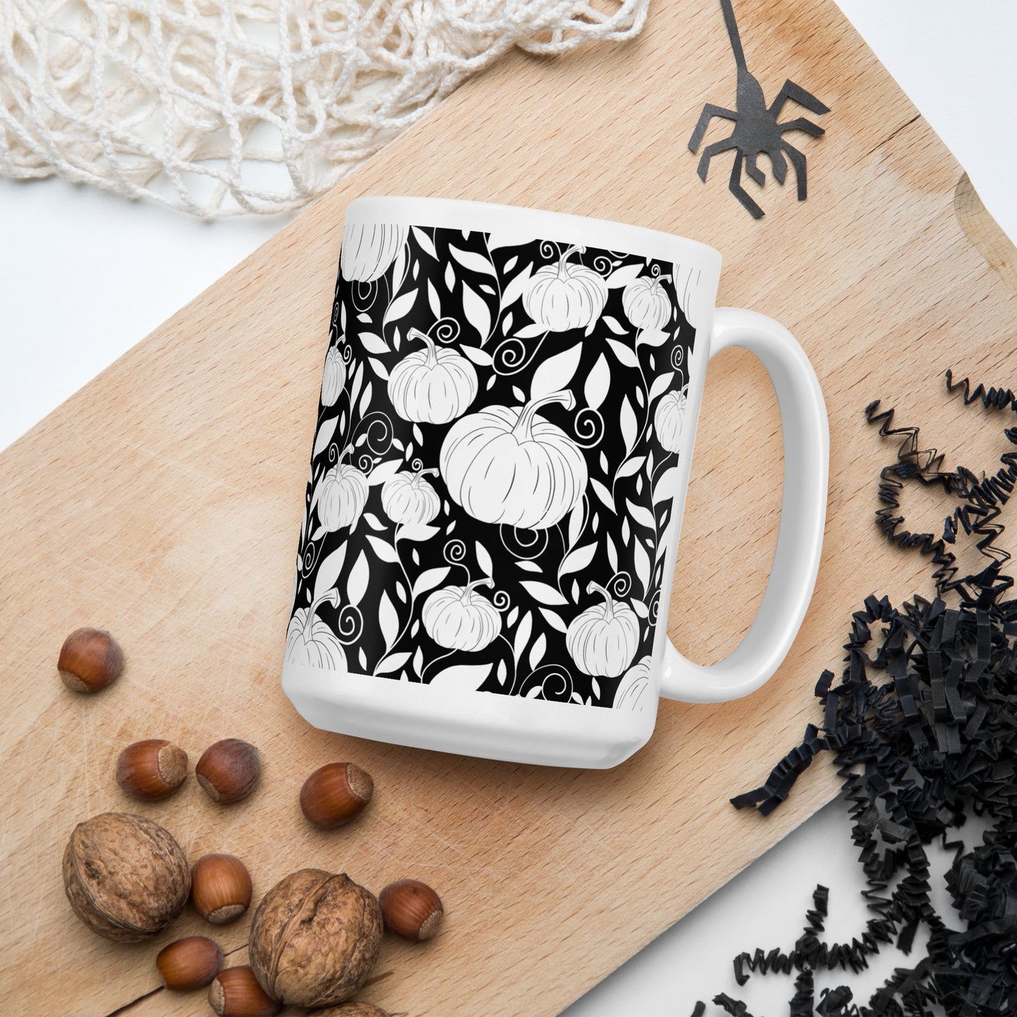 Halloween Pumpkins White glossy mug