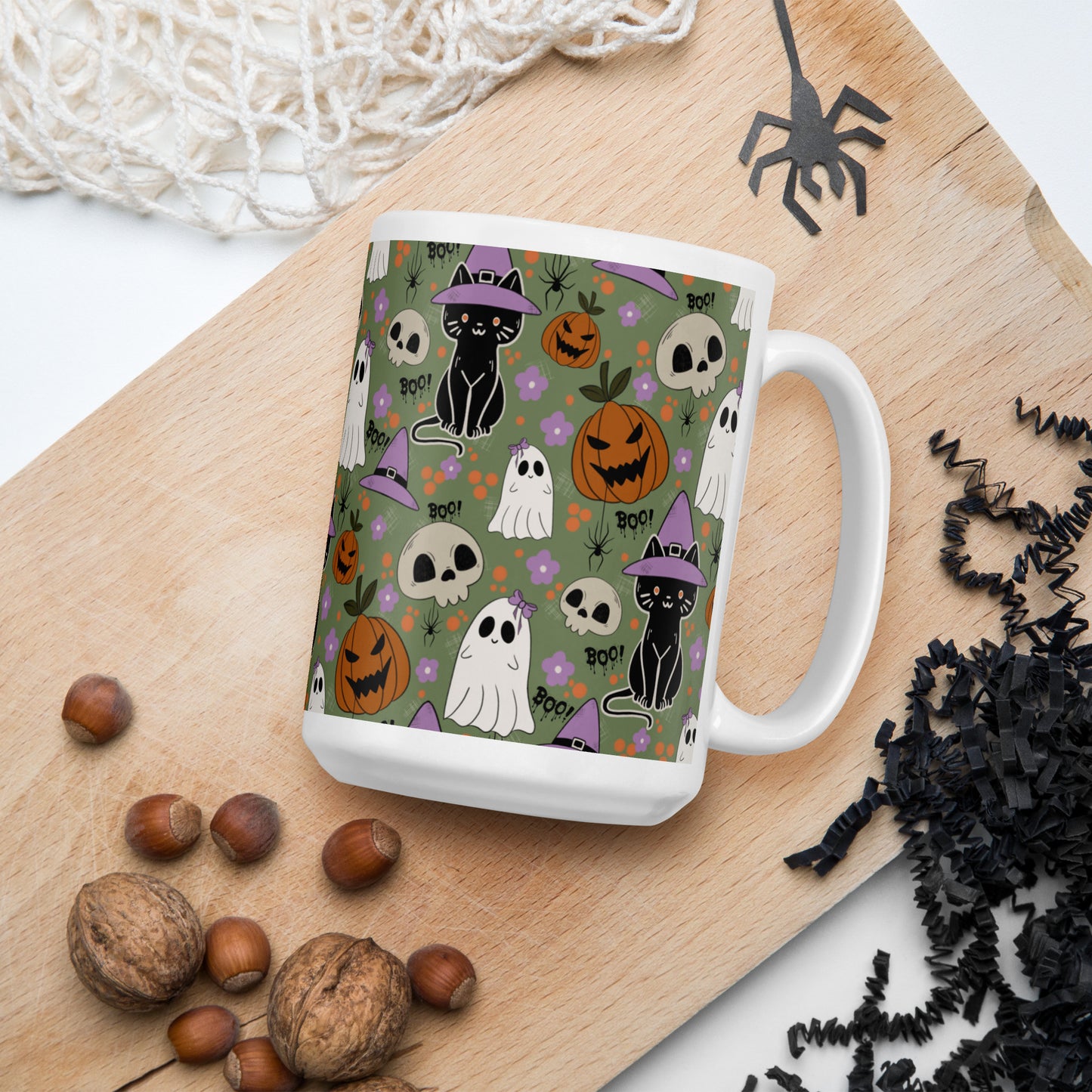 Halloween Vibe White glossy mug