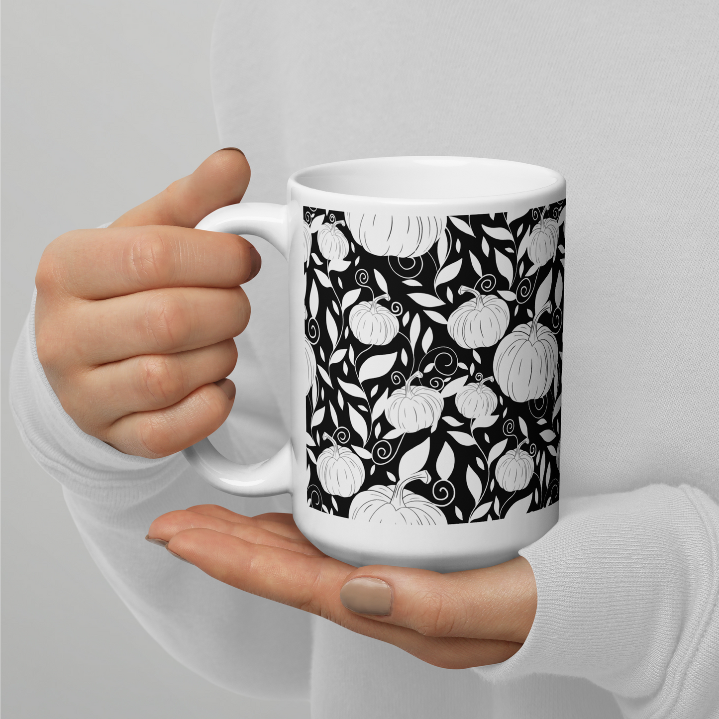 Halloween Pumpkins White glossy mug