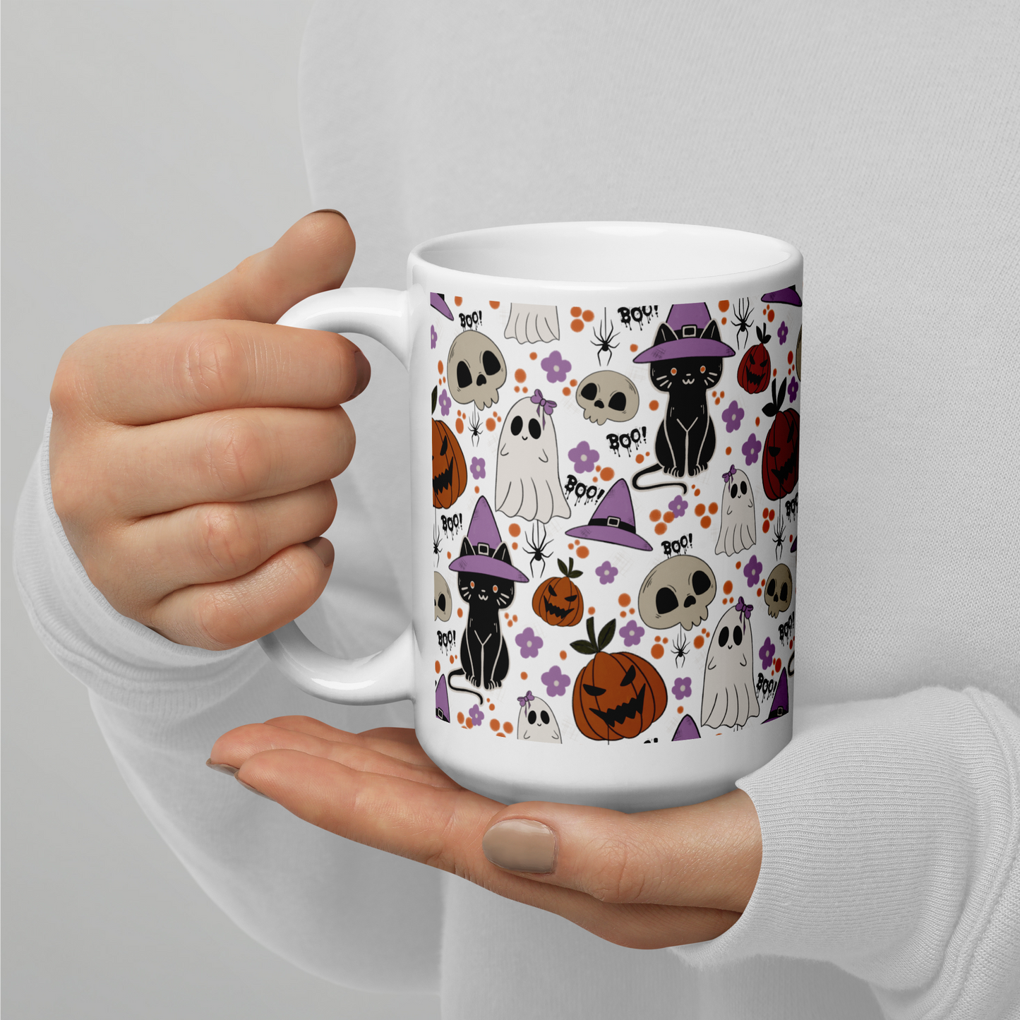 Halloween Vibe White glossy mug