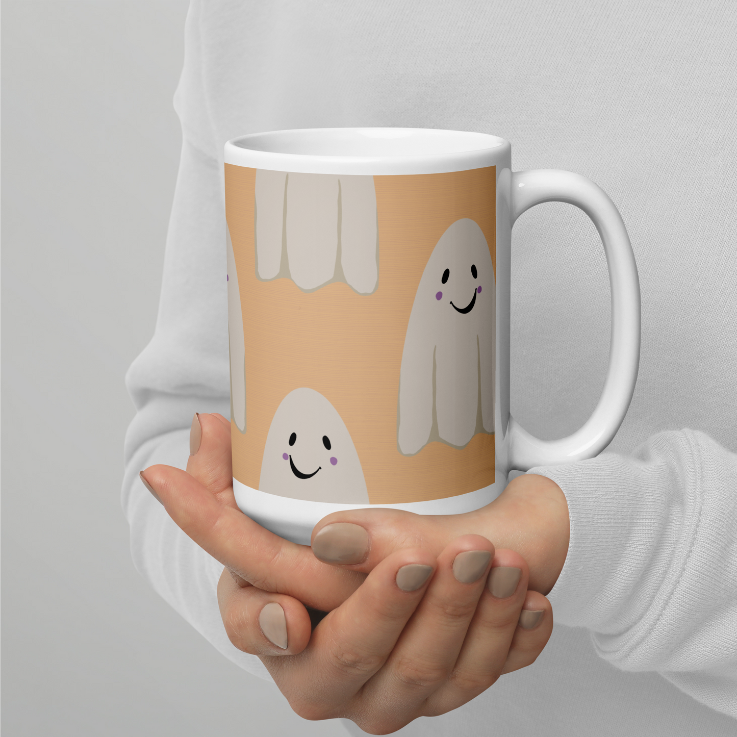 Halloween Ghosts - White glossy mug