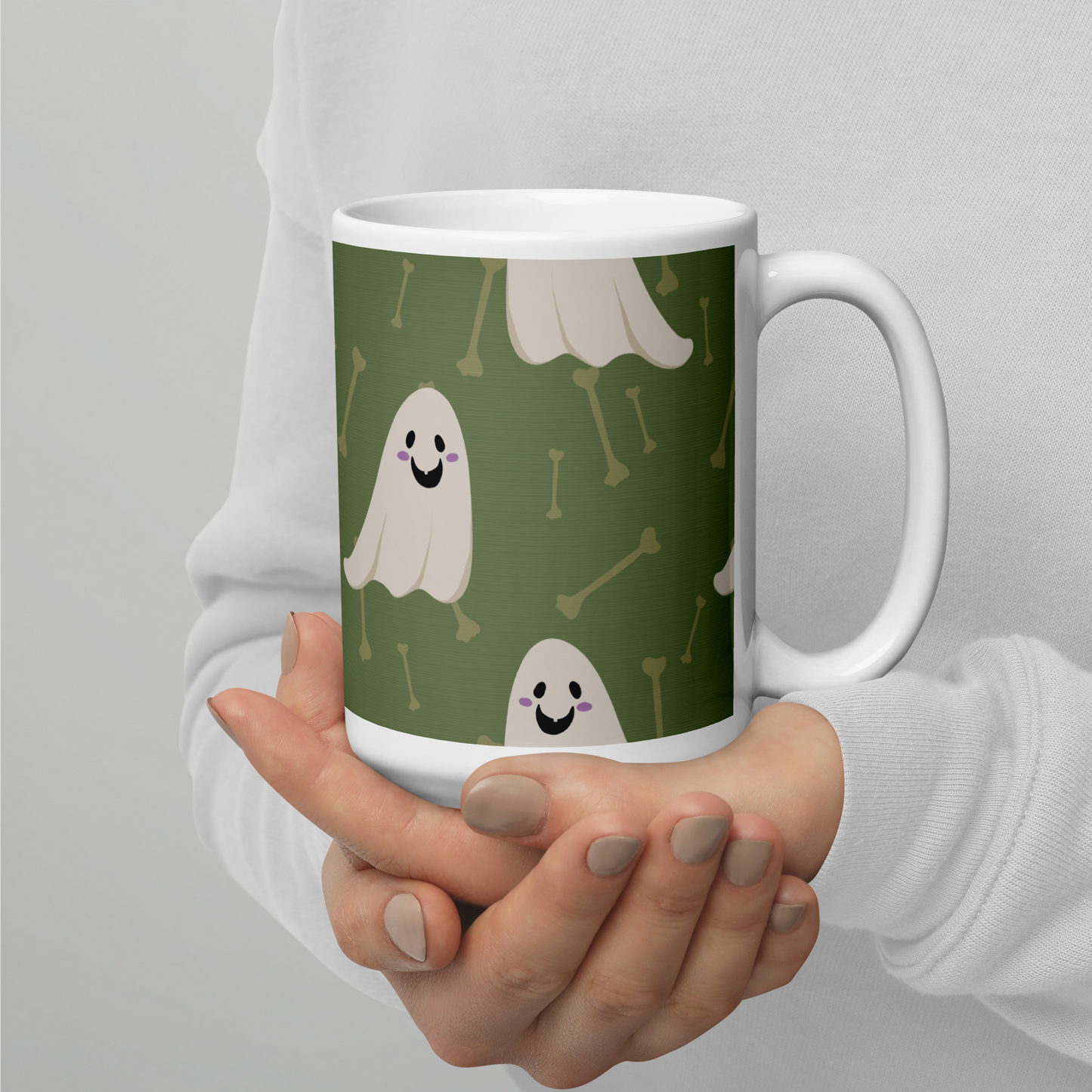 Halloween Ghosts - White glossy mug