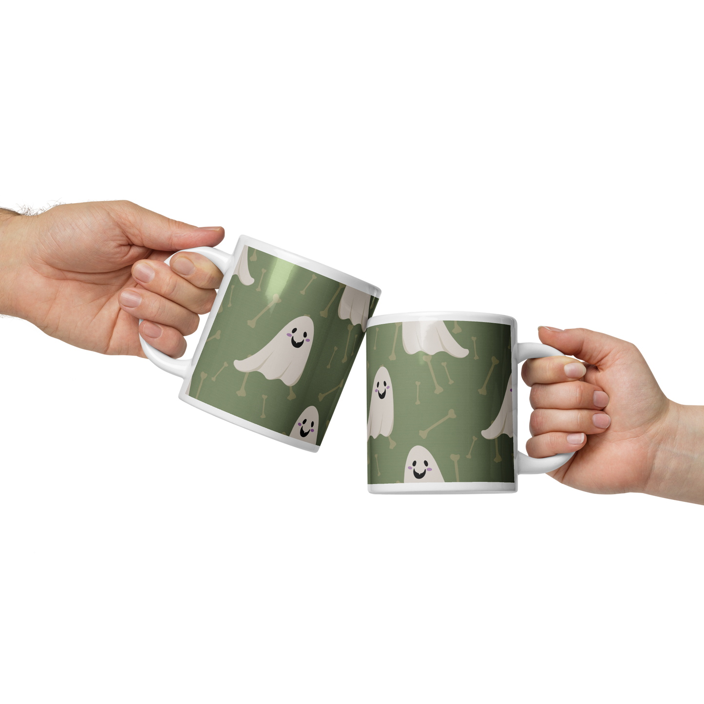 Halloween Ghosts - White glossy mug